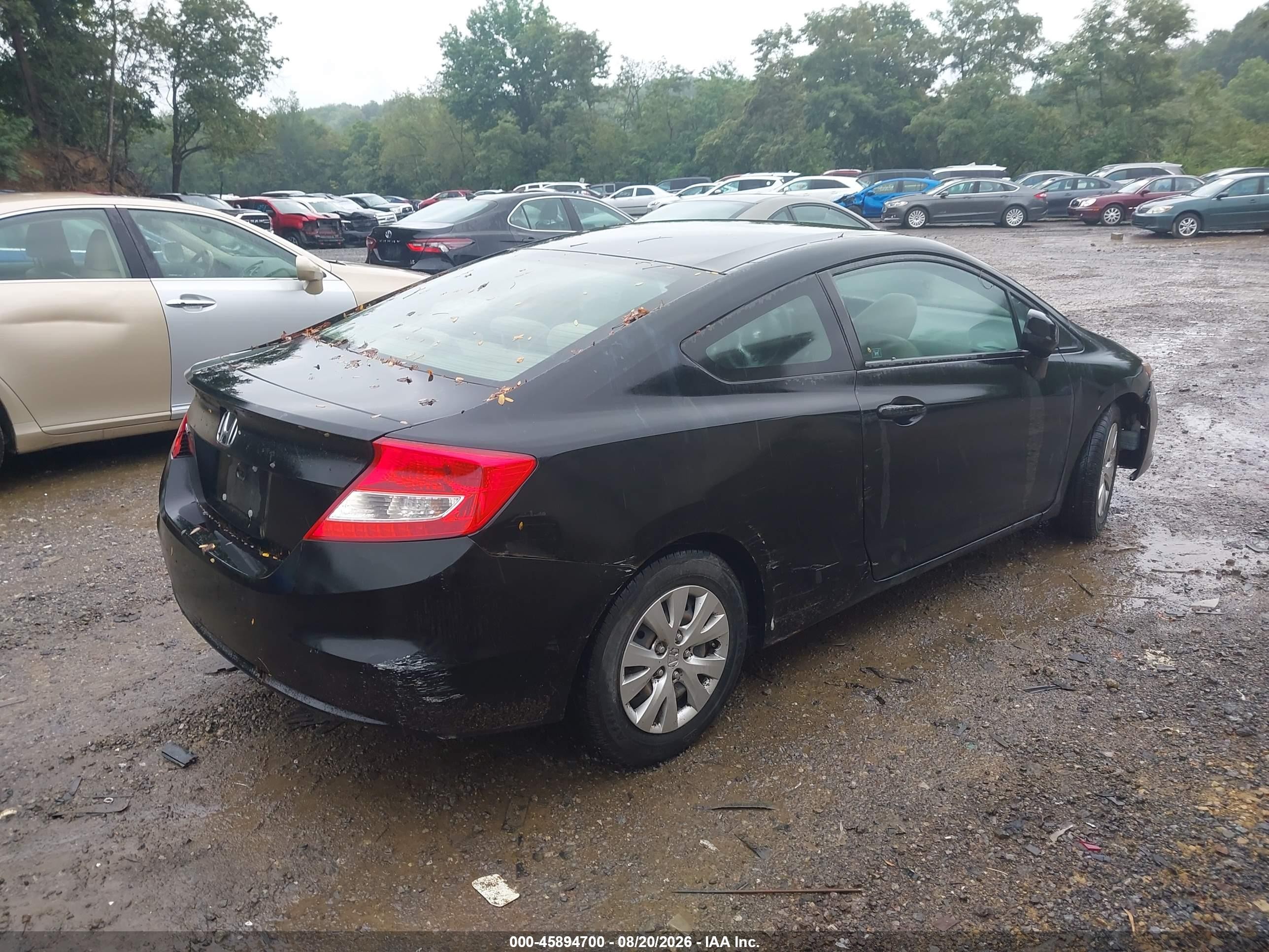 2012 Honda Civic Lx Black vin: 2HGFG3A59CH540661