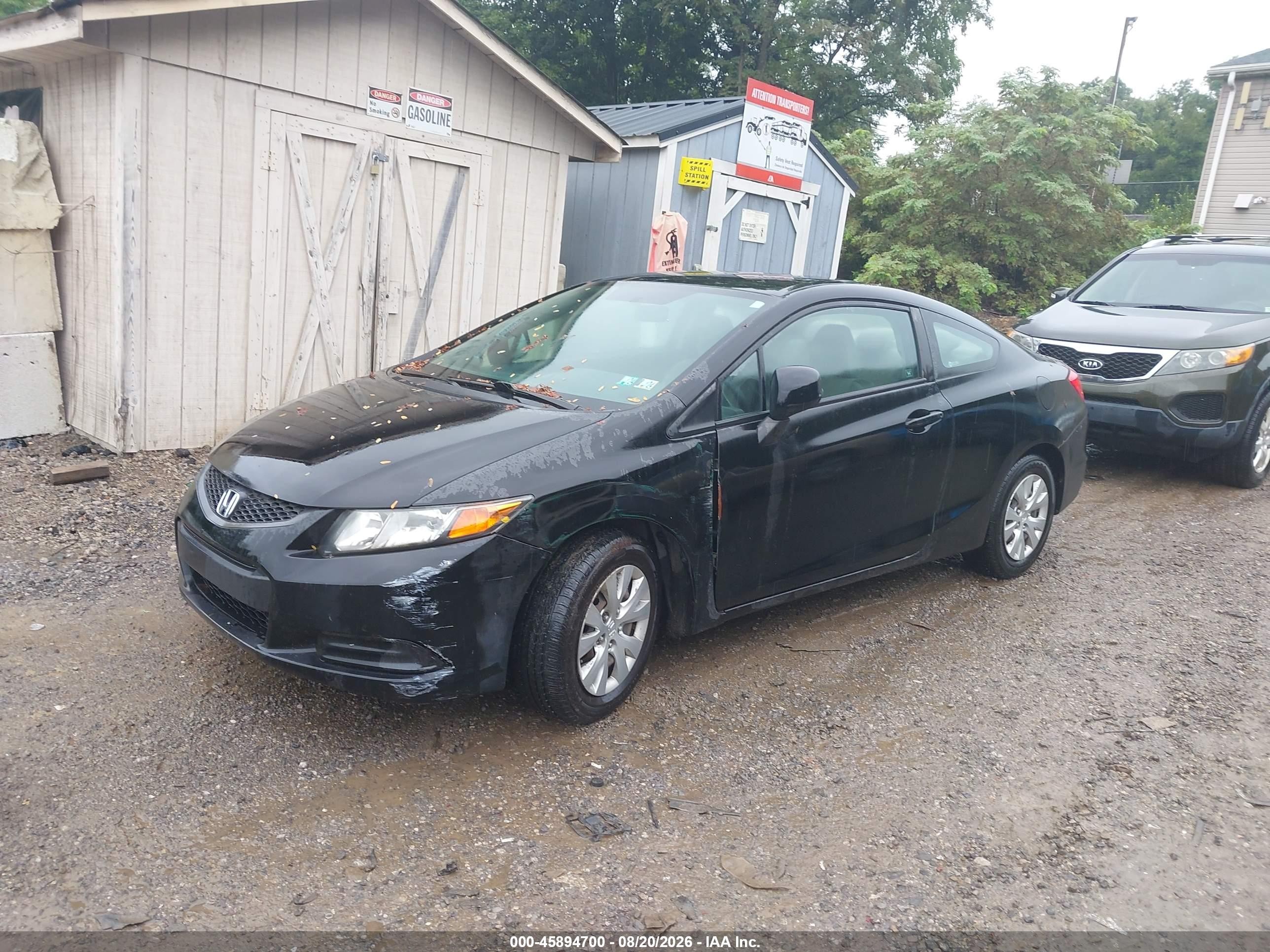 2012 Honda Civic Lx Black vin: 2HGFG3A59CH540661