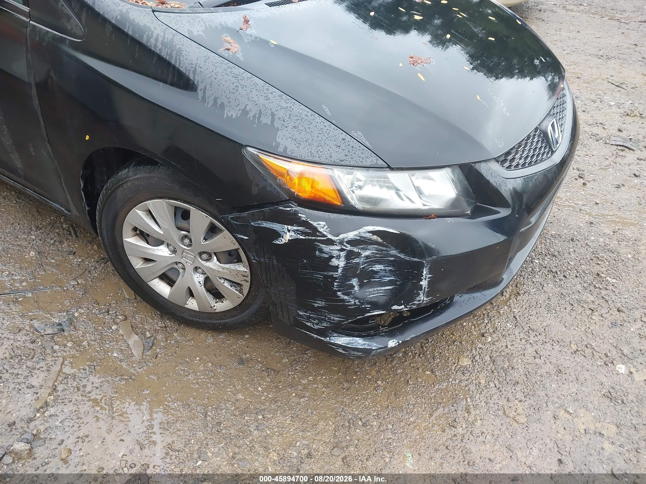 2012 Honda Civic Lx Black vin: 2HGFG3A59CH540661