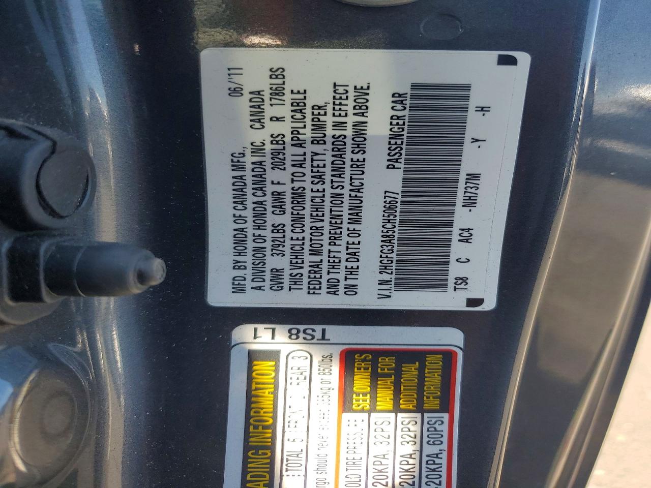 2012 Honda Civic Ex Gray vin: 2HGFG3A85CH506677