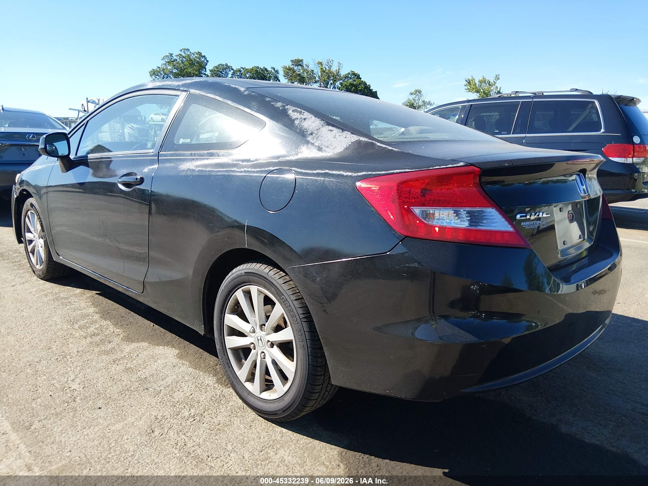 2012 Honda Civic Ex Black vin: 2HGFG3A86CH528672