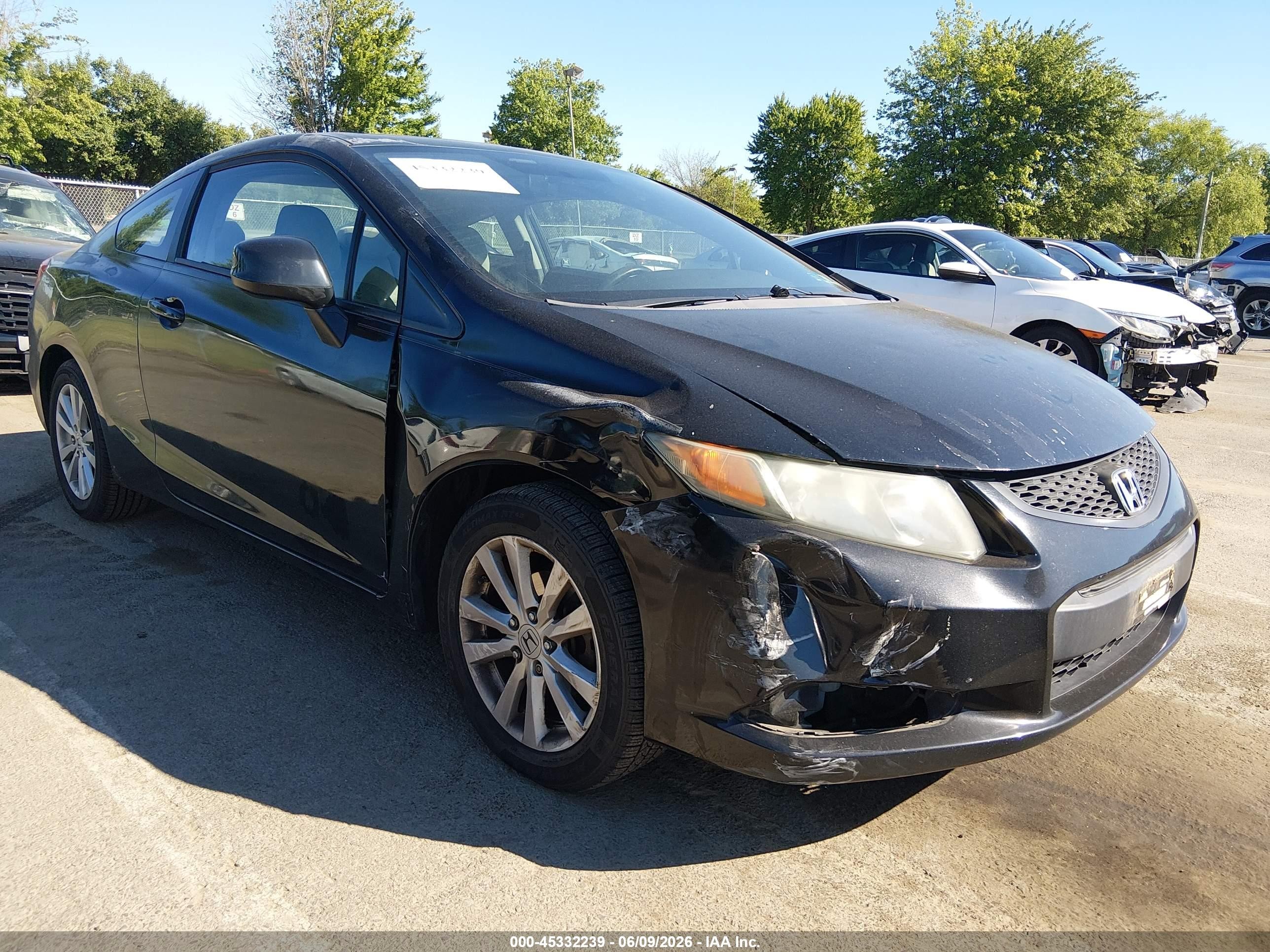 2012 Honda Civic Ex Black vin: 2HGFG3A86CH528672