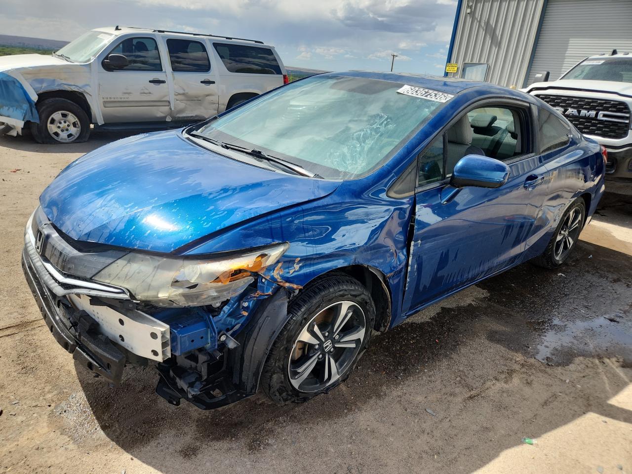 2014 Honda Civic Ex Blue vin: 2HGFG3A86EH517089 Damage: Left Head Lamp, Broken, Replacement Required