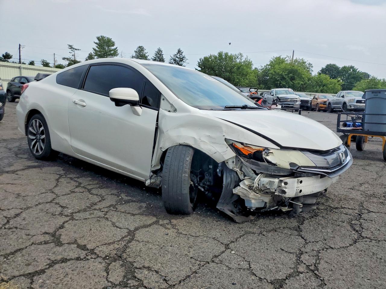 2015 Honda Civic Exl White vin: 2HGFG3B00FH514912