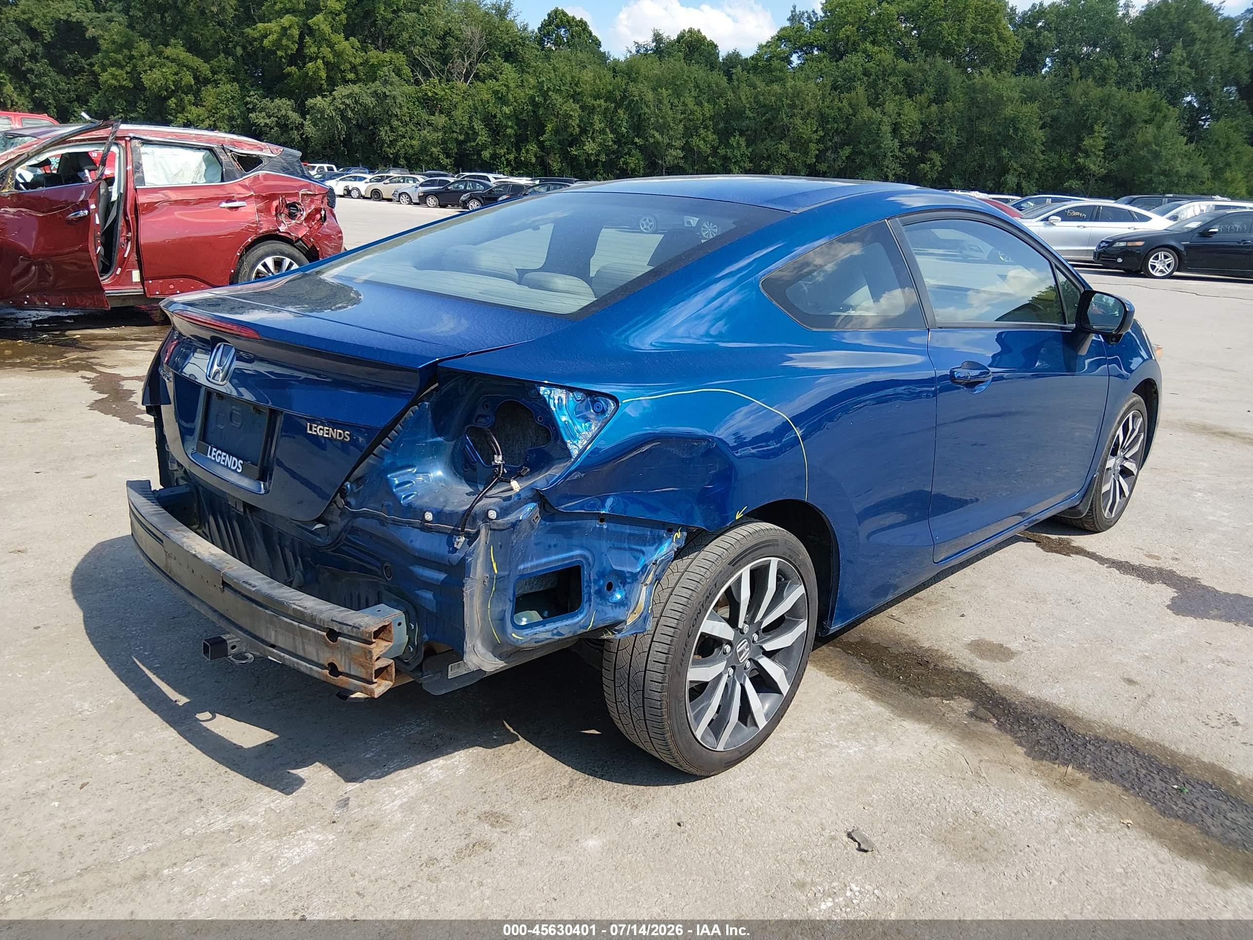2015 Honda Civic Ex-l Blue vin: 2HGFG3B00FH520578