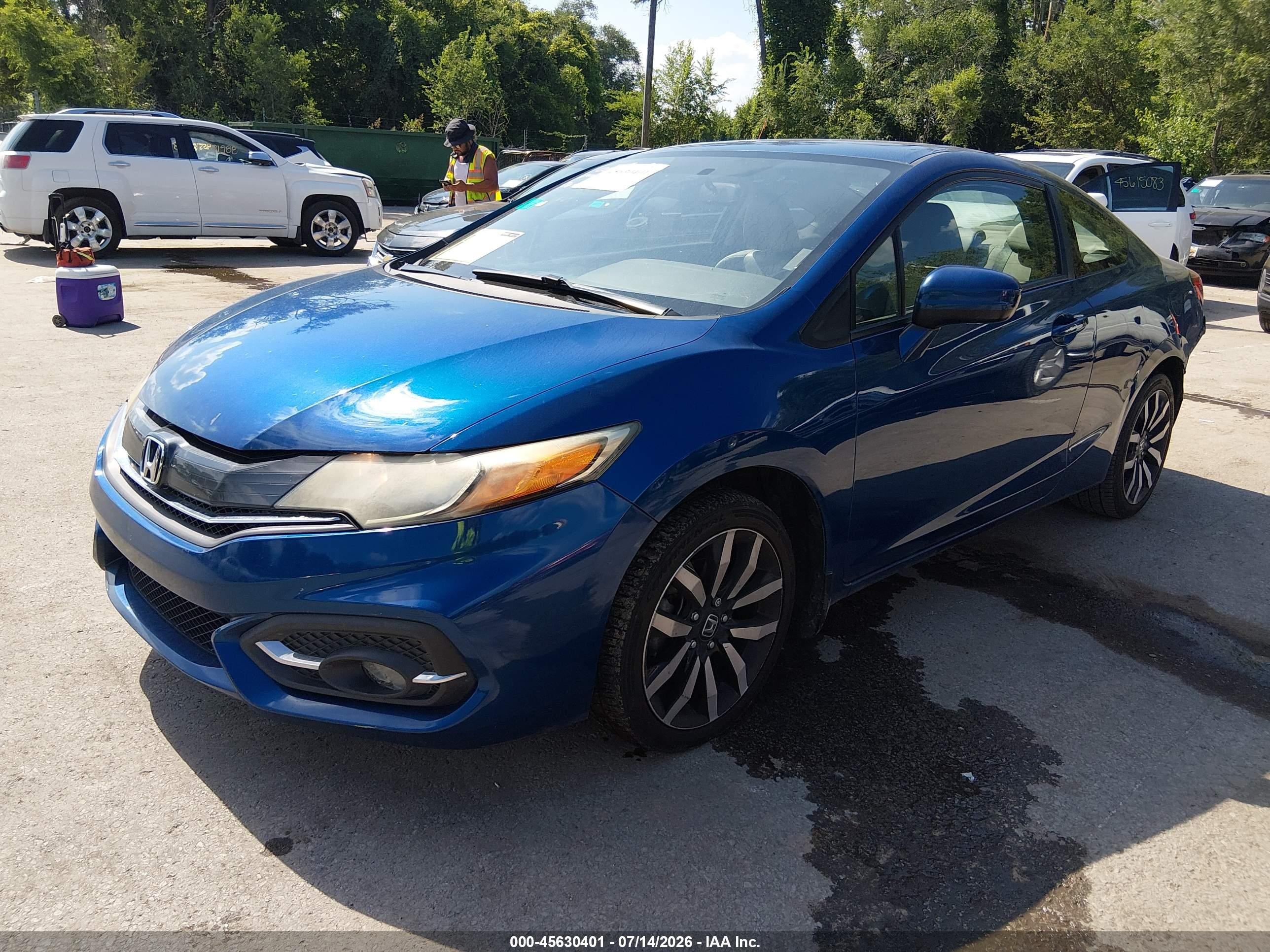 2015 Honda Civic Ex-l Blue vin: 2HGFG3B00FH520578