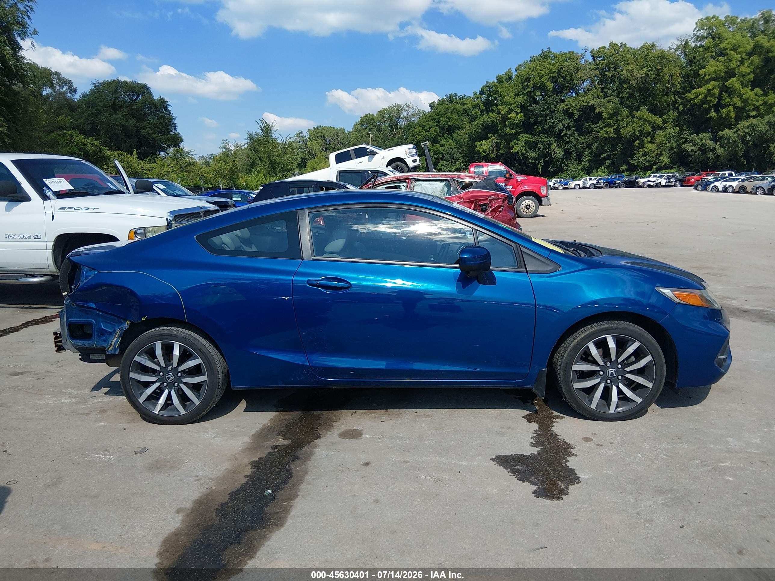 2015 Honda Civic Ex-l Blue vin: 2HGFG3B00FH520578