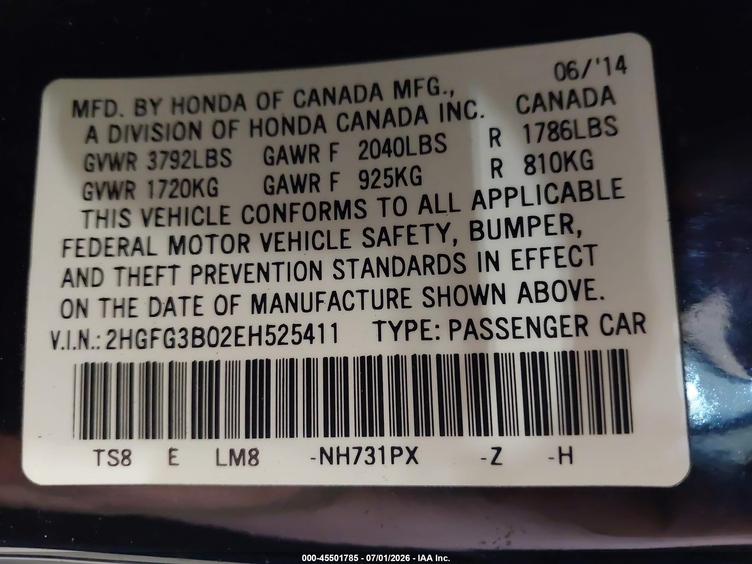 2014 Honda Civic Ex-l Black vin: 2HGFG3B02EH525411