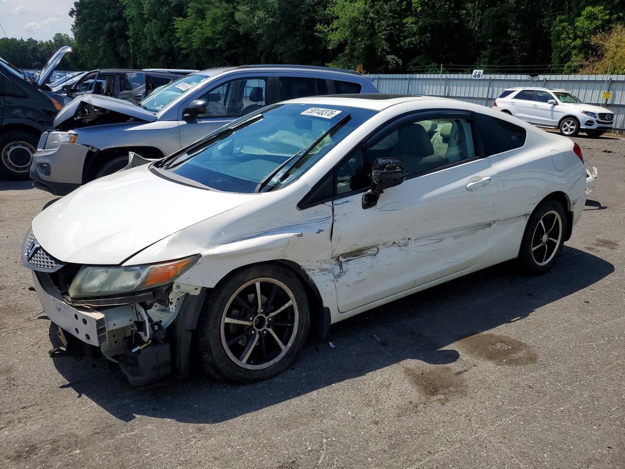 2012 Honda Civic Exl White vin: 2HGFG3B04CH541591