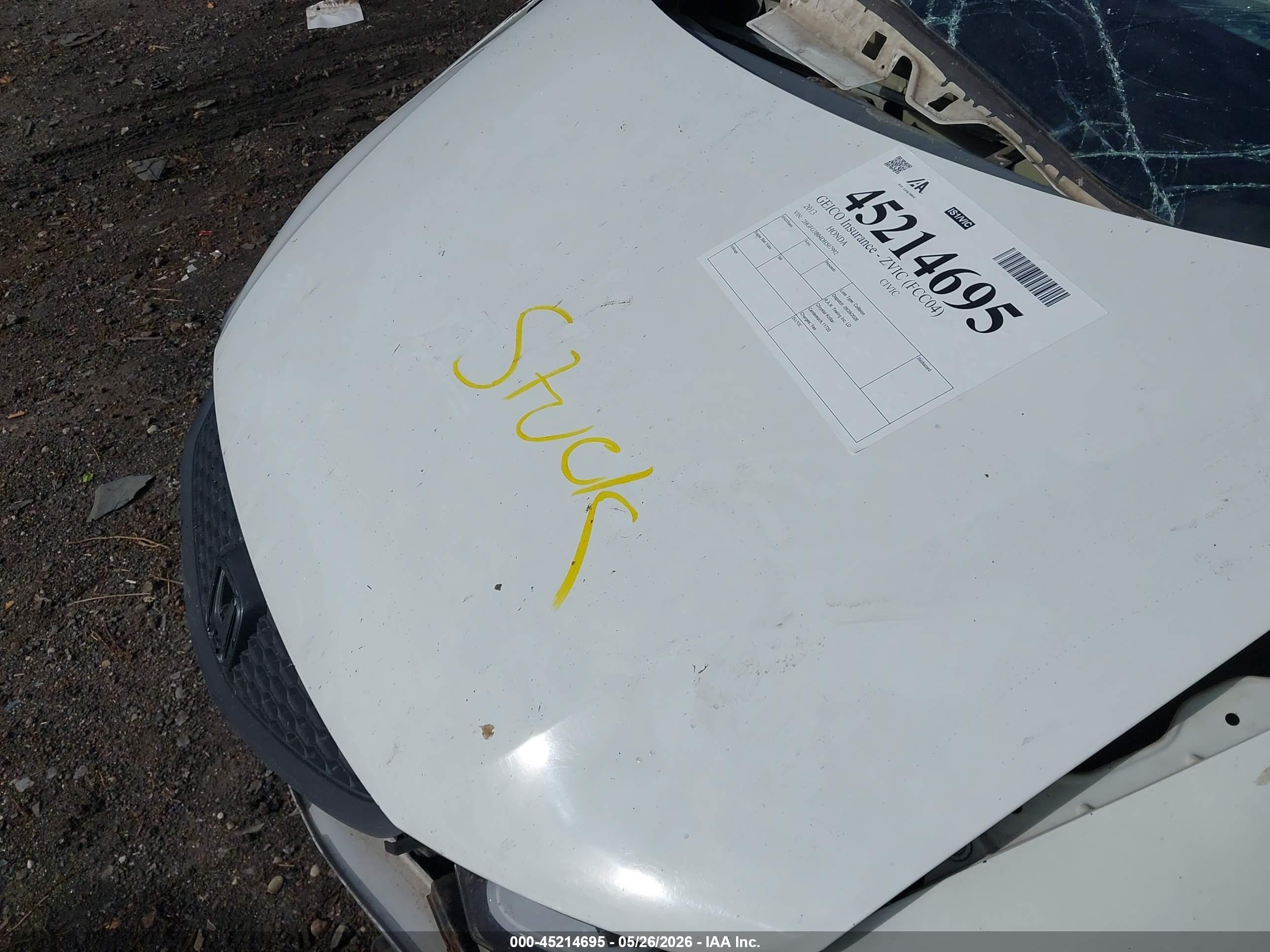 2013 Honda Civic Ex-l White vin: 2HGFG3B04DH507992