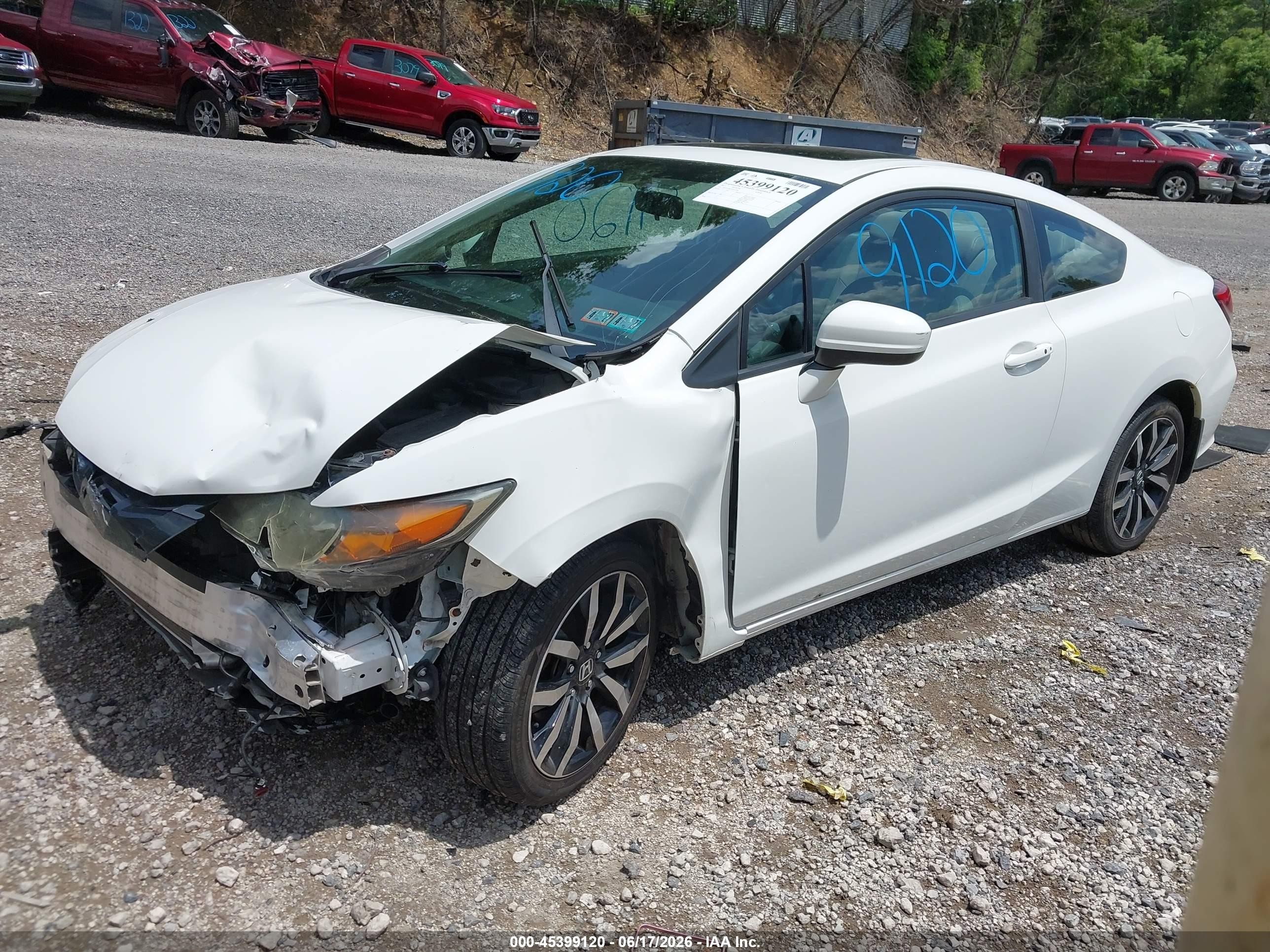 2015 Honda Civic Ex-l White vin: 2HGFG3B07FH510744