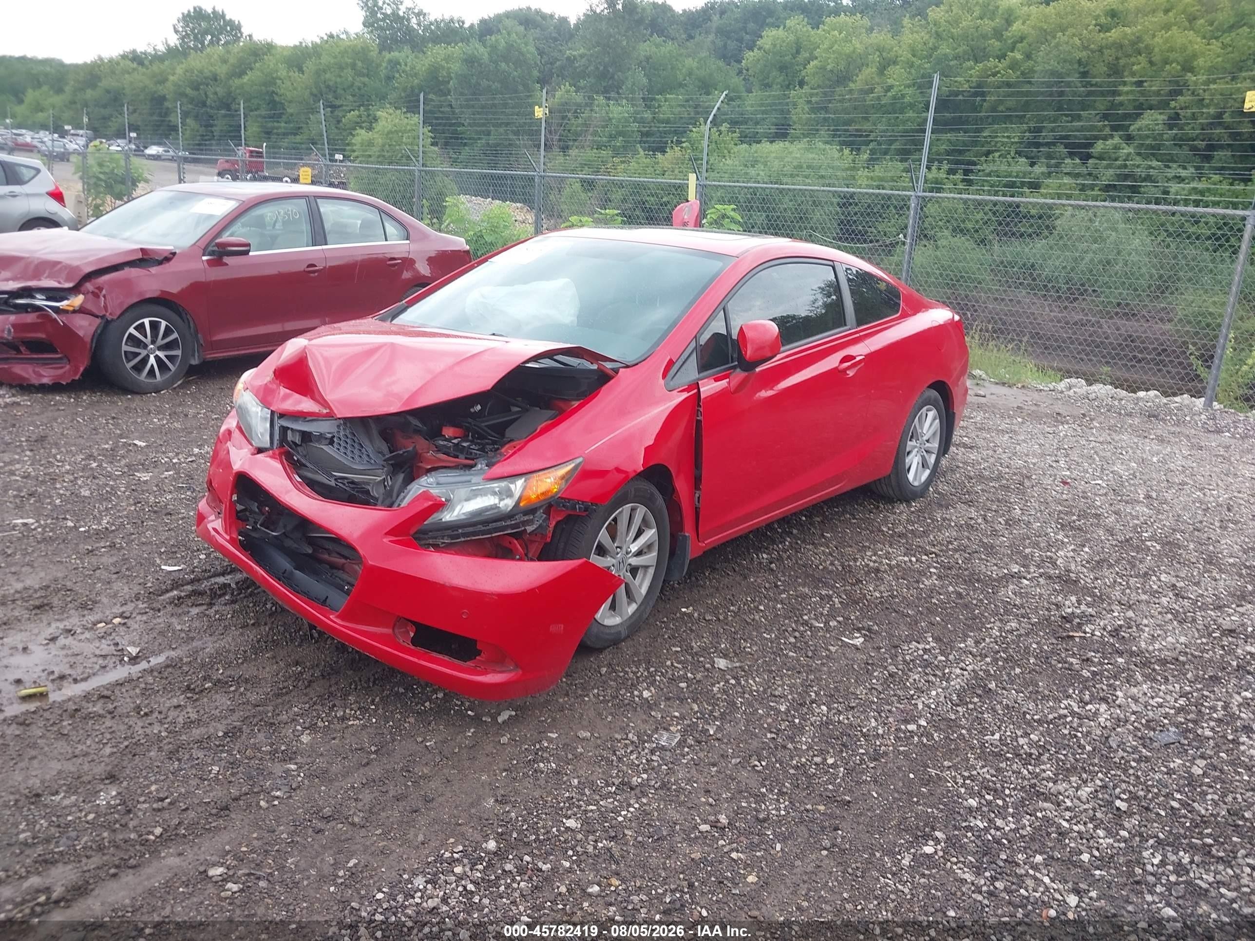 2012 Honda Civic Ex-l Red vin: 2HGFG3B08CH525524