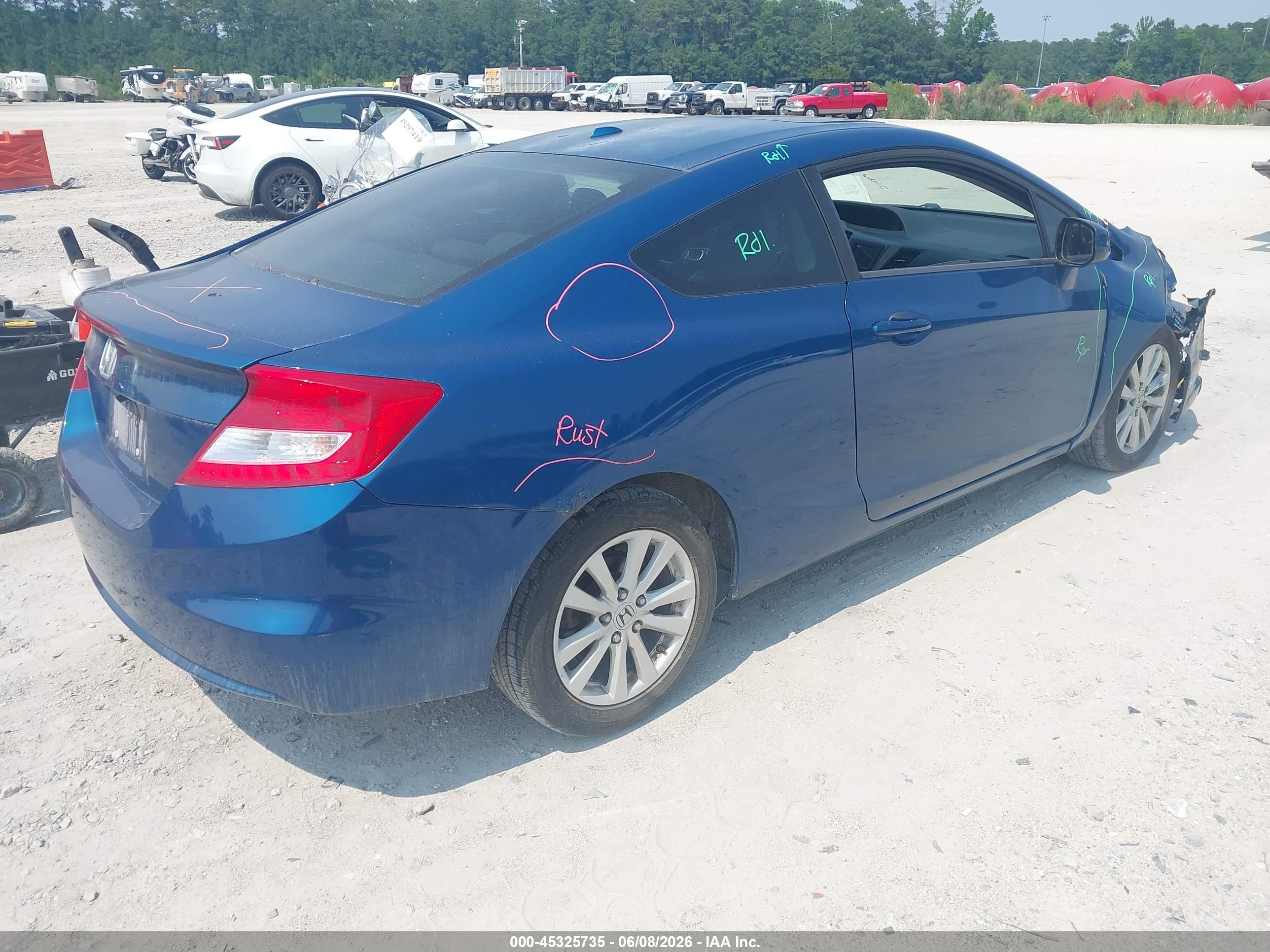2012 Honda Civic Ex-l Blue vin: 2HGFG3B11CH521534