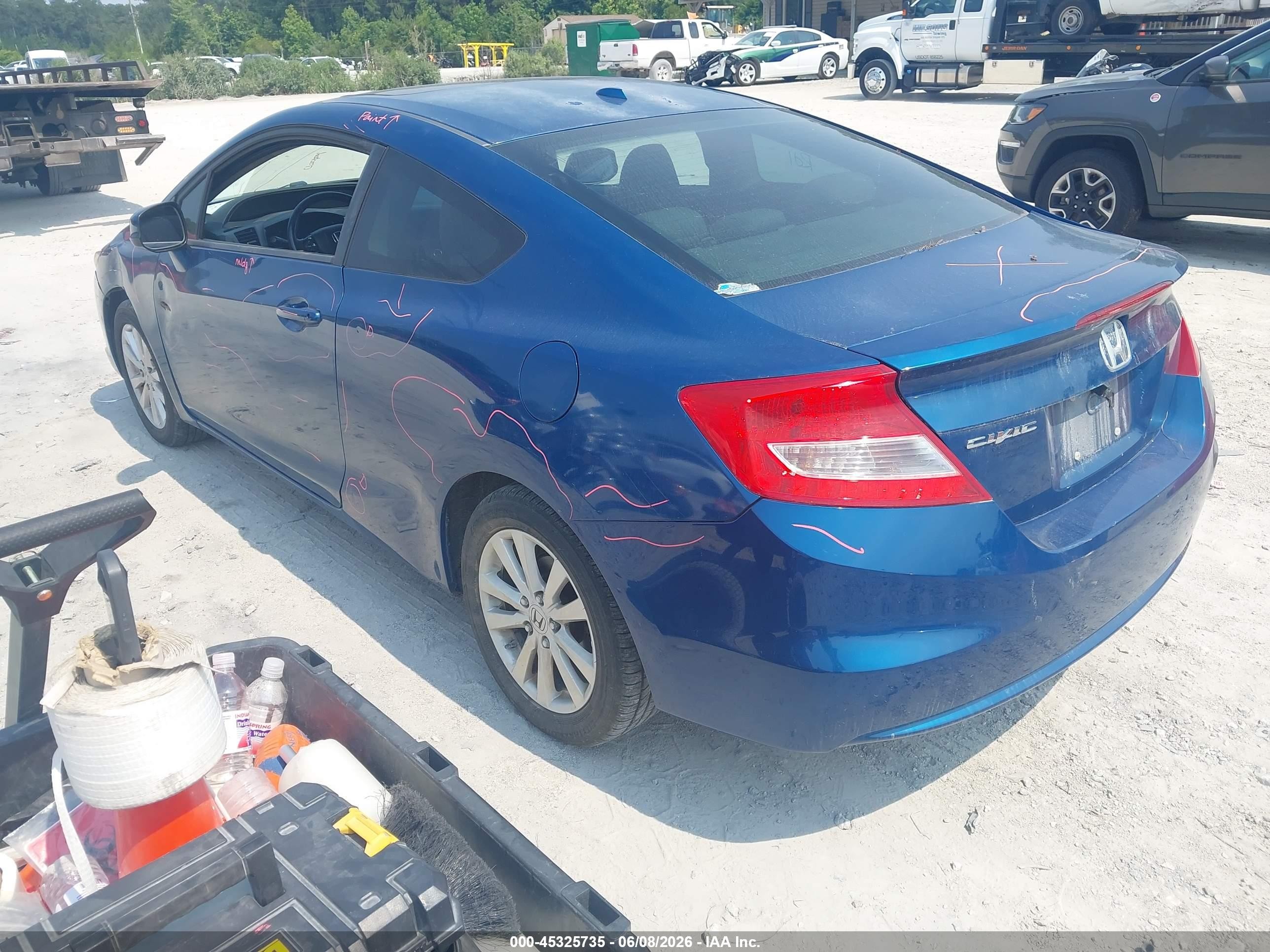 2012 Honda Civic Ex-l Blue vin: 2HGFG3B11CH521534