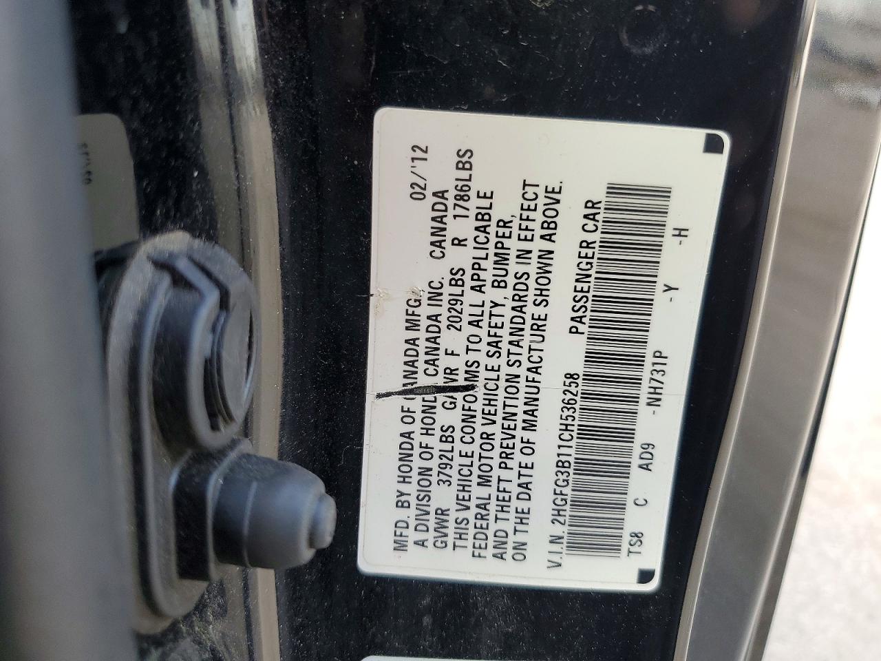 2012 Honda Civic Exl Black vin: 2HGFG3B11CH536258