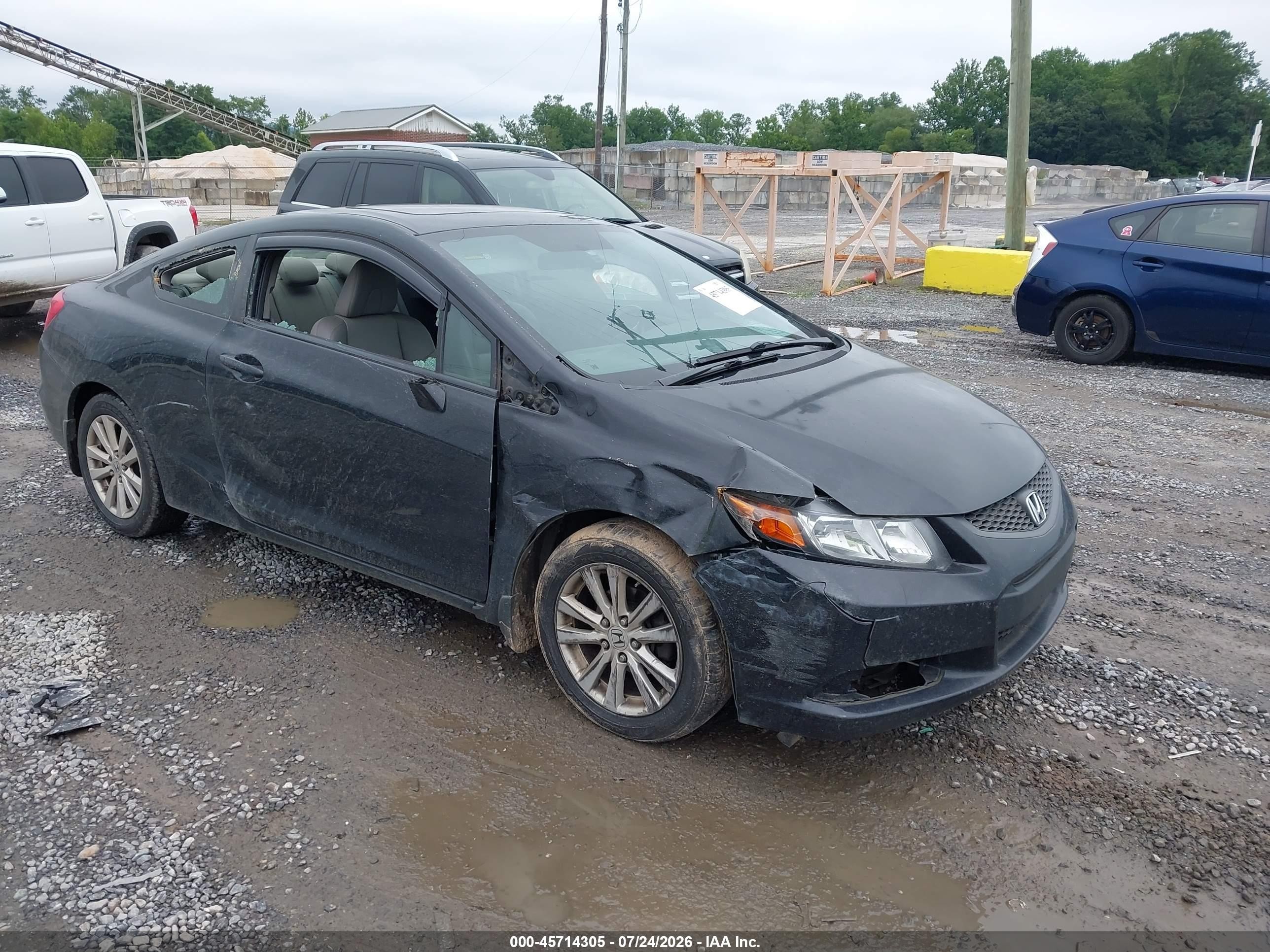 2012 Honda Civic Ex-l Black vin: 2HGFG3B12CH521526