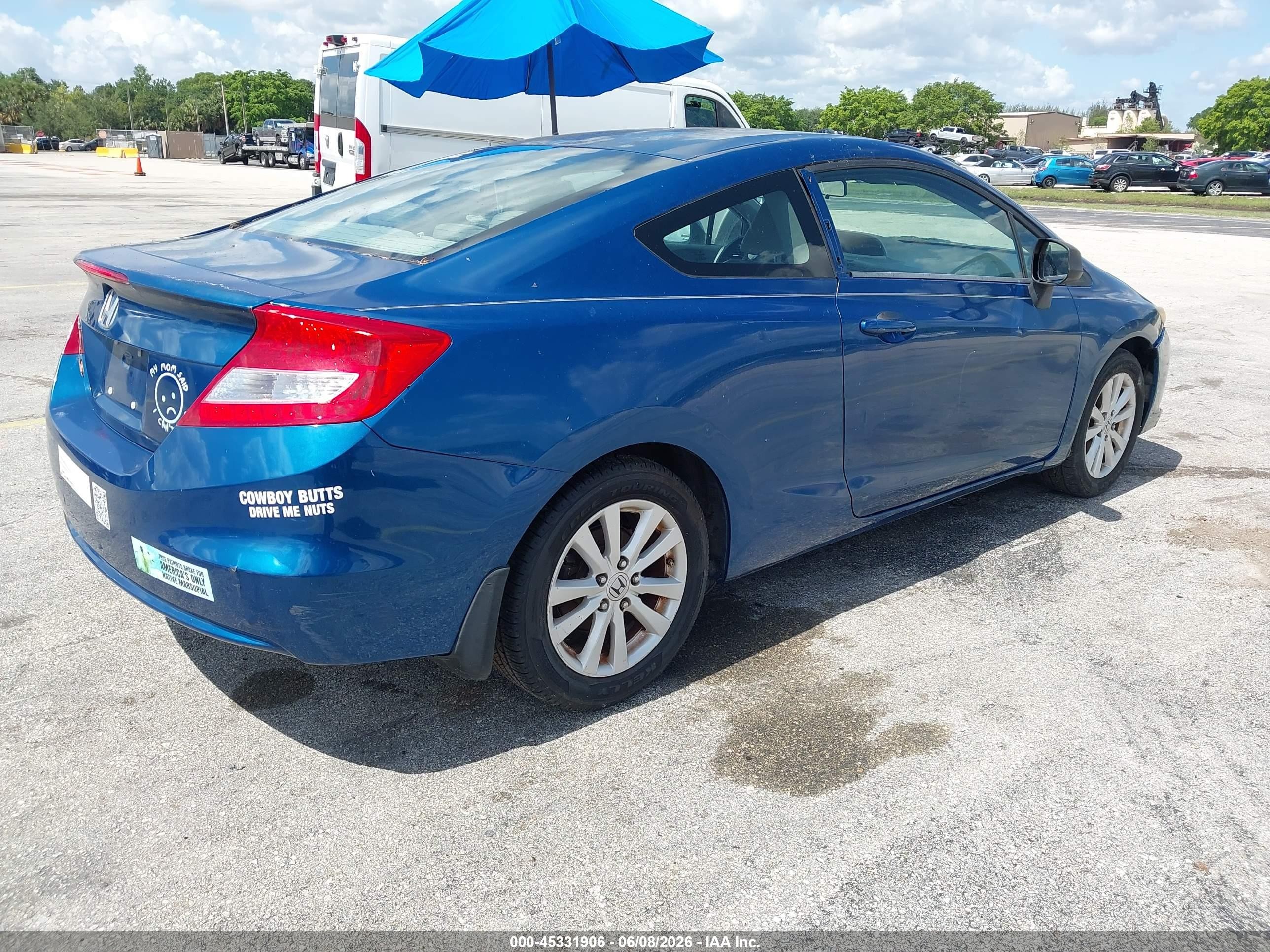 2012 Honda Civic Ex-l Blue vin: 2HGFG3B13CH540022