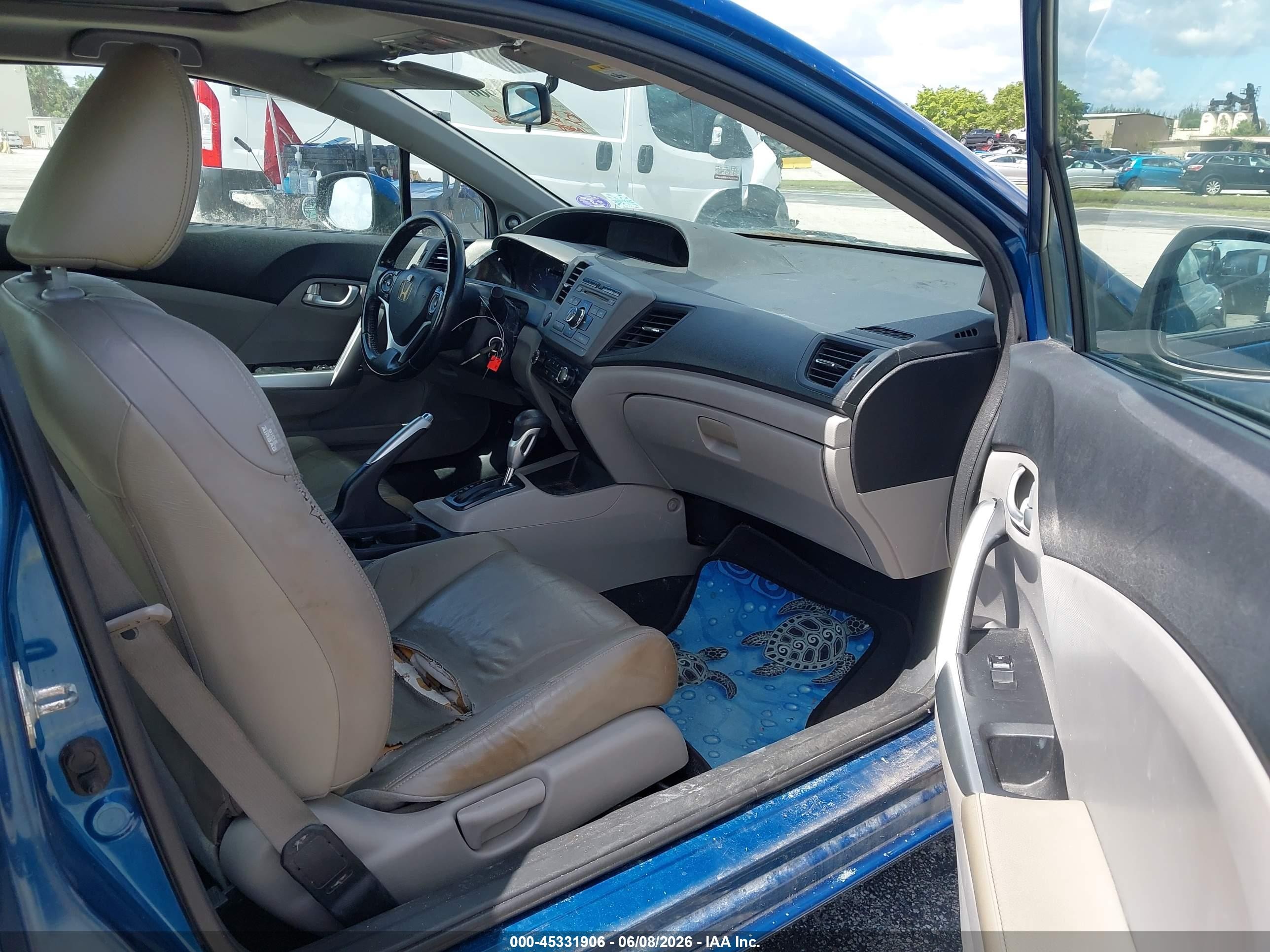 2012 Honda Civic Ex-l Blue vin: 2HGFG3B13CH540022
