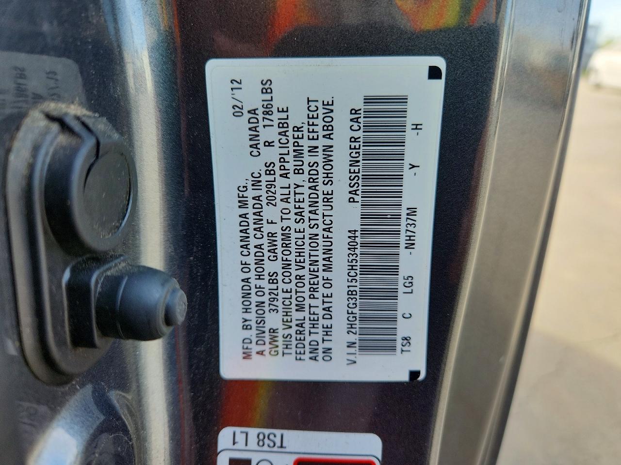 2012 Honda Civic Exl Gray vin: 2HGFG3B15CH534044