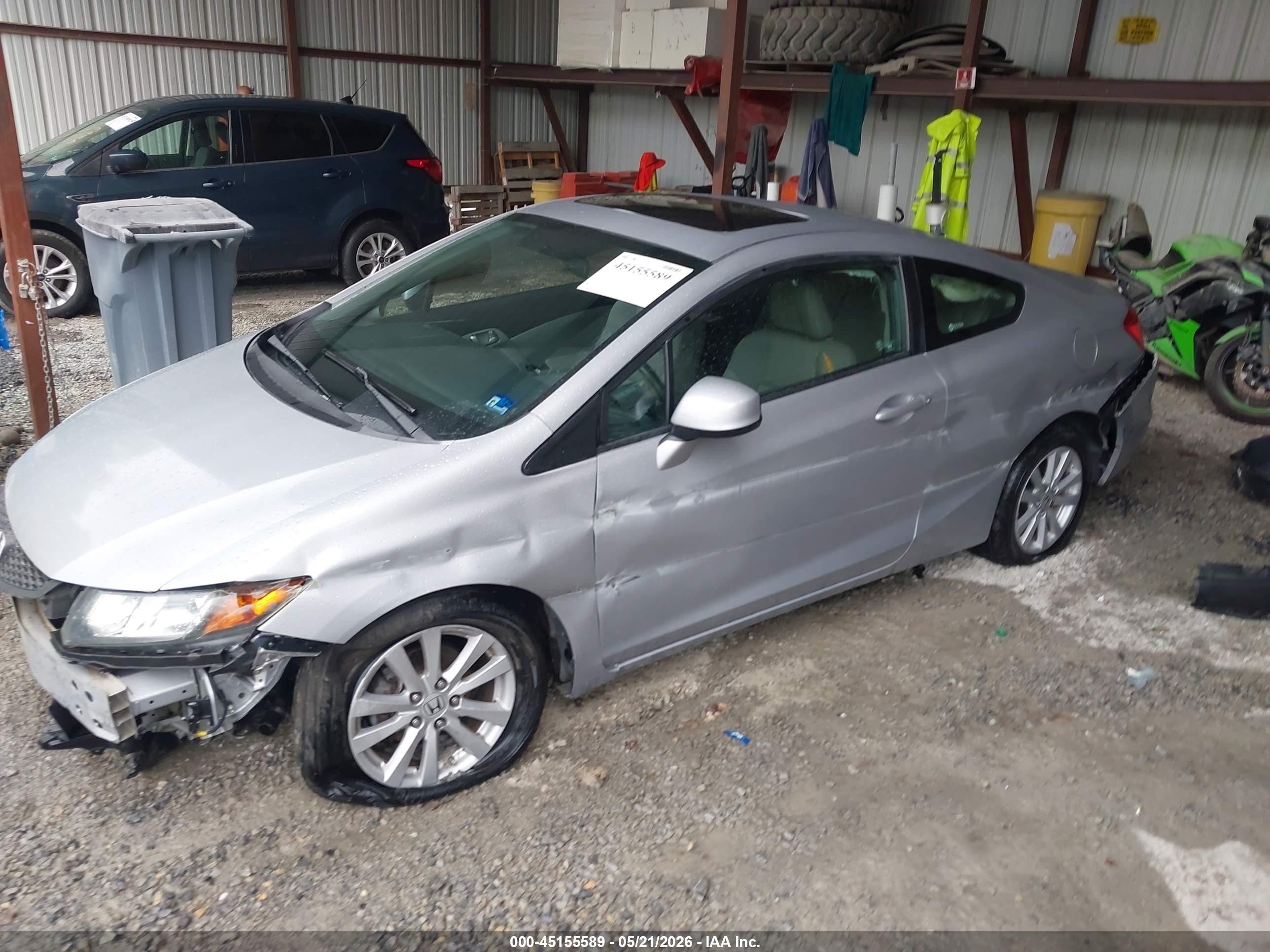 2012 Honda Civic Ex-l Silver vin: 2HGFG3B18CH520011