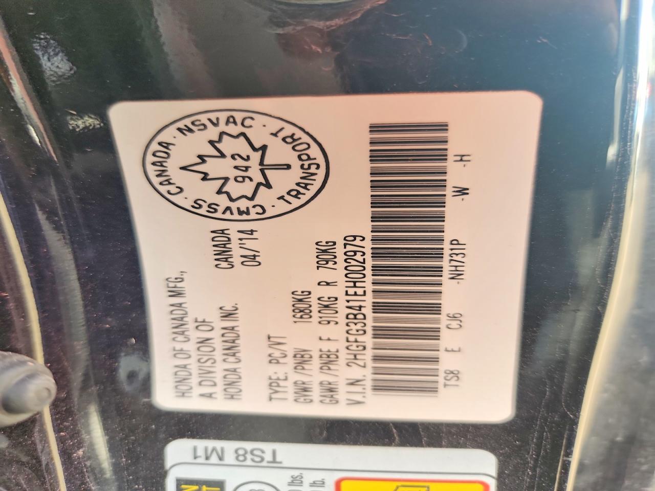 2014 Honda Civic Lx Black vin: 2HGFG3B41EH002979