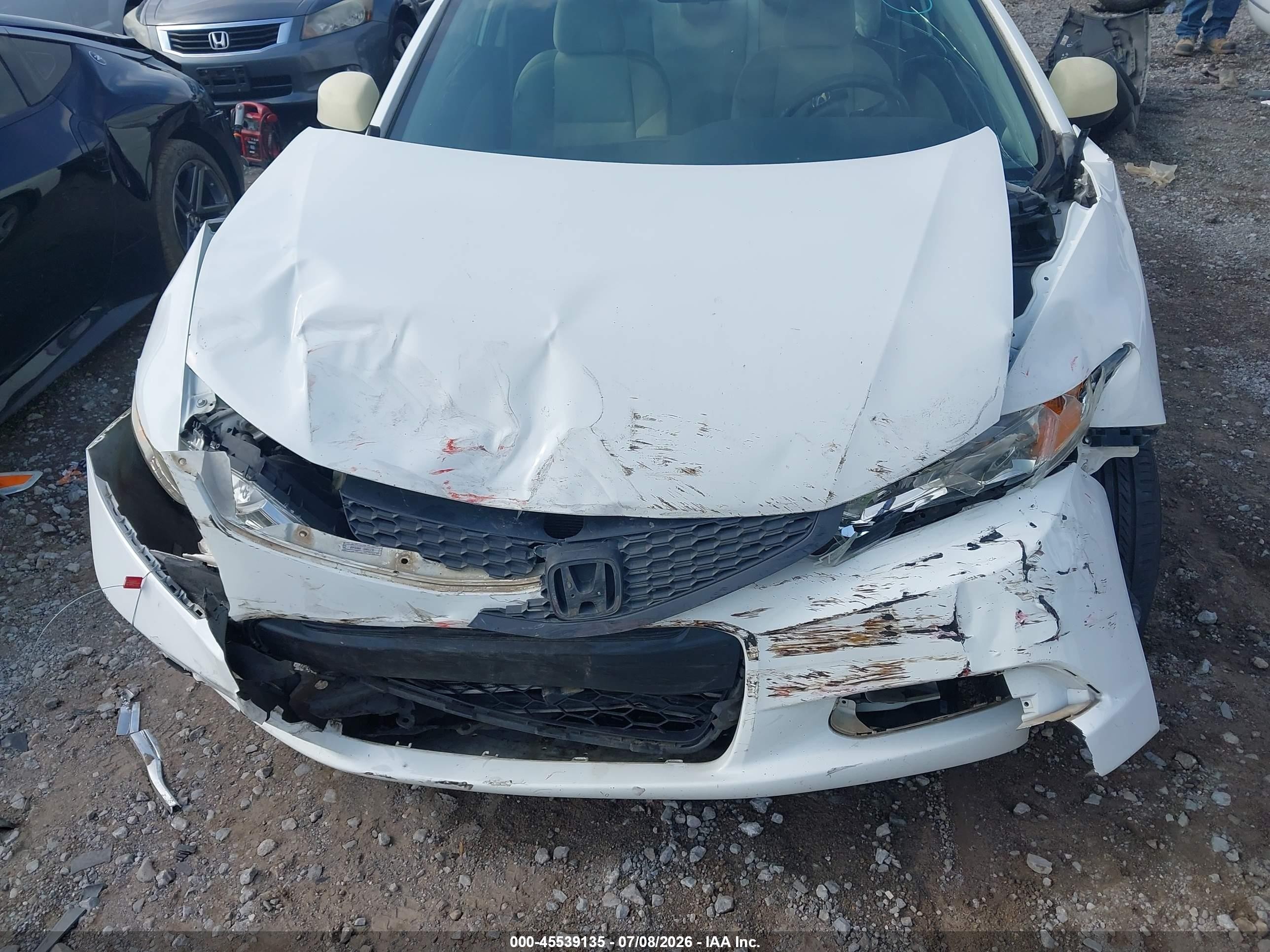 2012 Honda Civic Lx White vin: 2HGFG3B50CH511953