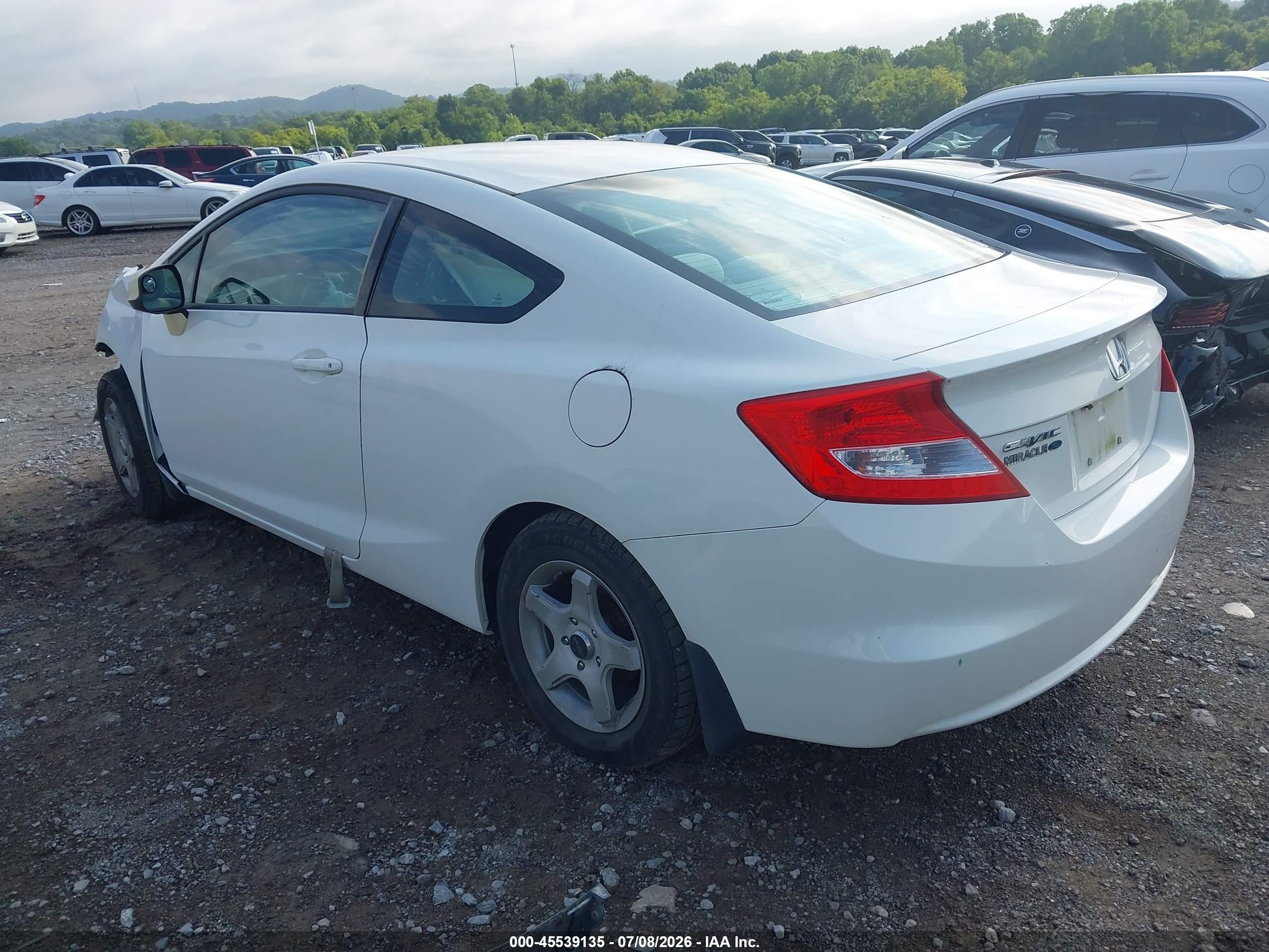 2012 Honda Civic Lx White vin: 2HGFG3B50CH511953