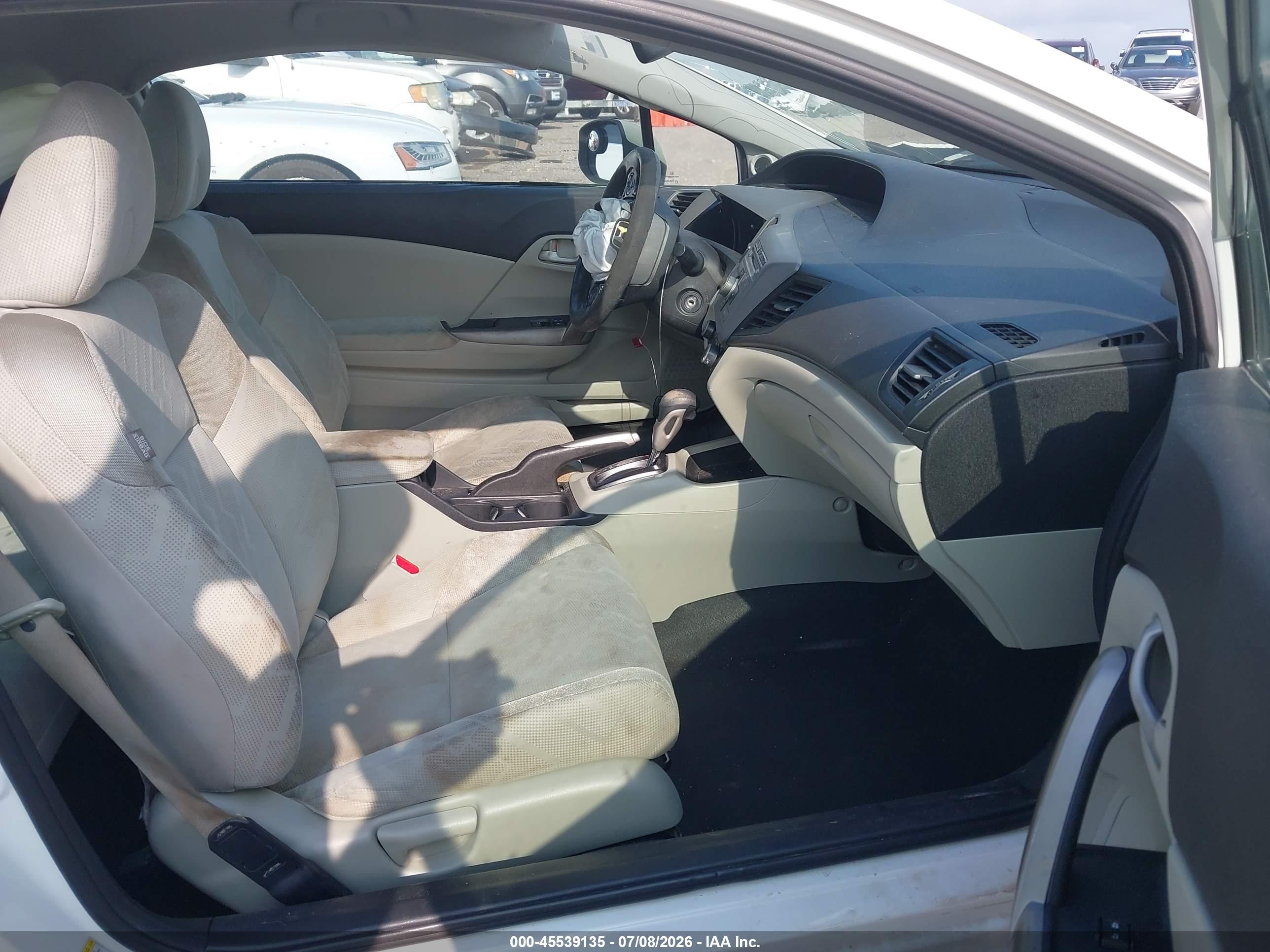2012 Honda Civic Lx White vin: 2HGFG3B50CH511953