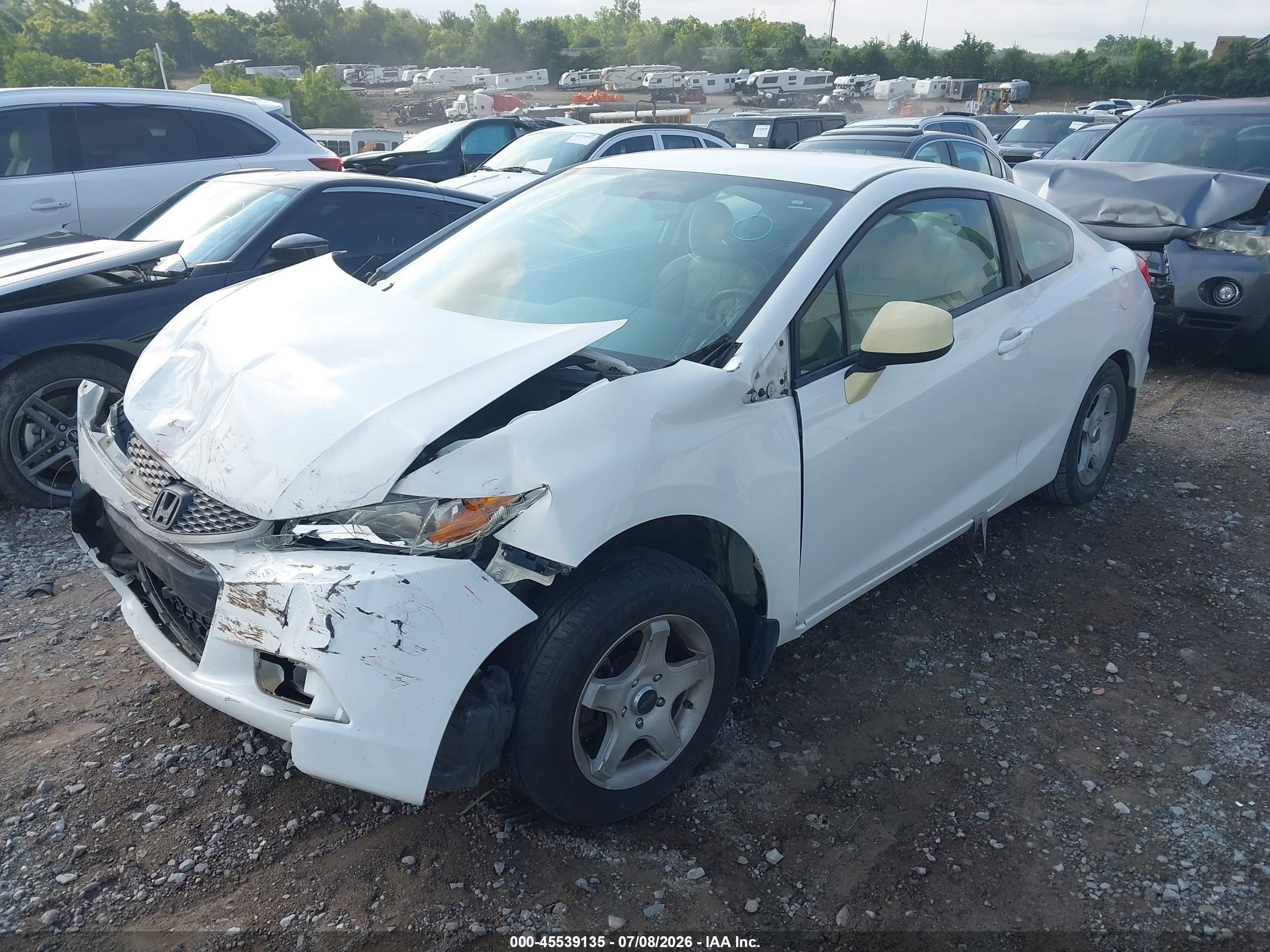 2012 Honda Civic Lx White vin: 2HGFG3B50CH511953