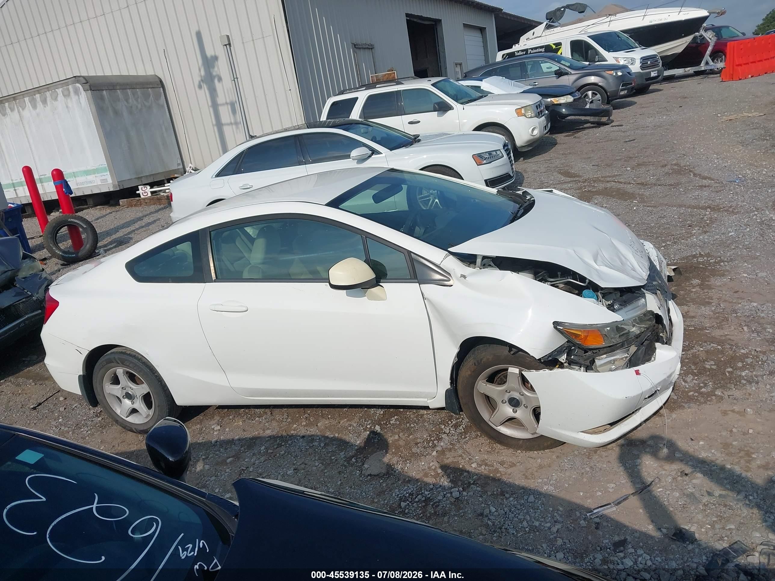 2012 Honda Civic Lx White vin: 2HGFG3B50CH511953