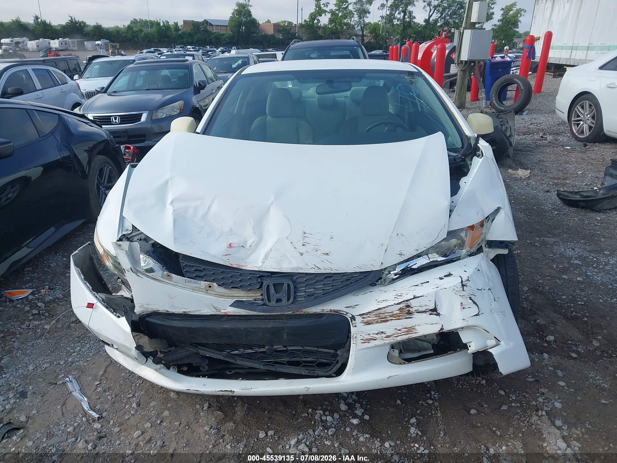 2012 Honda Civic Lx White vin: 2HGFG3B50CH511953