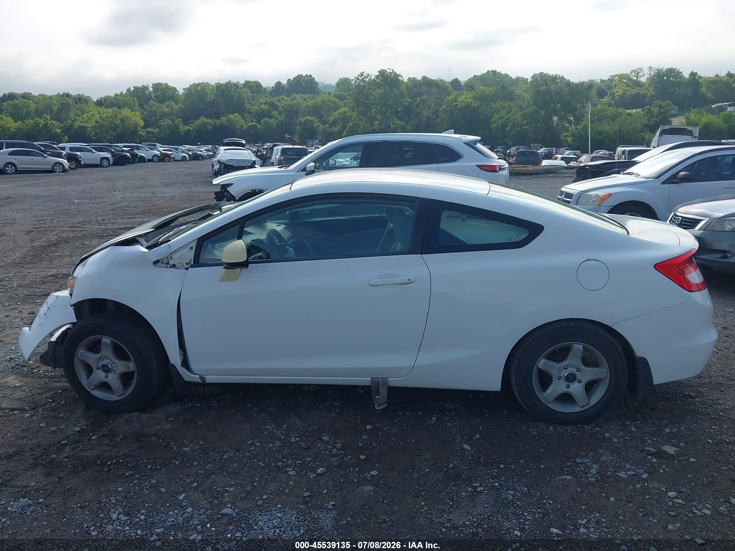 2012 Honda Civic Lx White vin: 2HGFG3B50CH511953