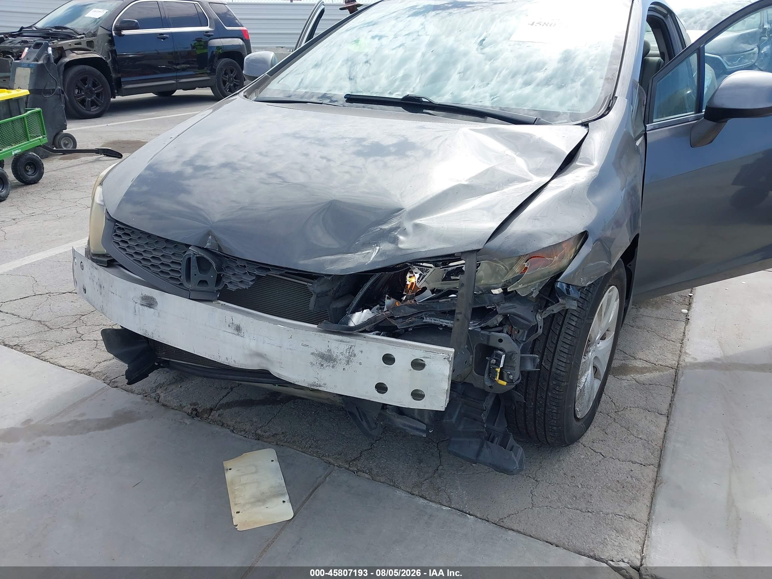 2012 Honda Civic Lx Gray vin: 2HGFG3B50CH527649