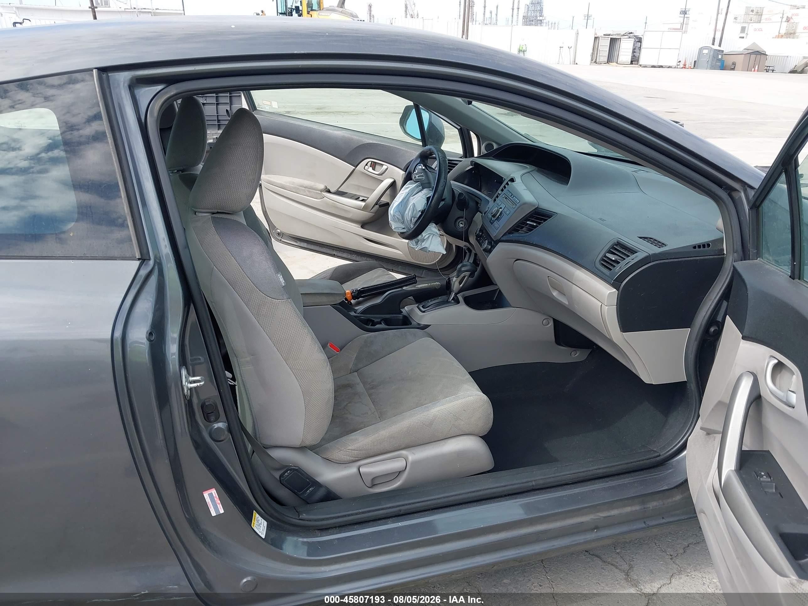 2012 Honda Civic Lx Gray vin: 2HGFG3B50CH527649
