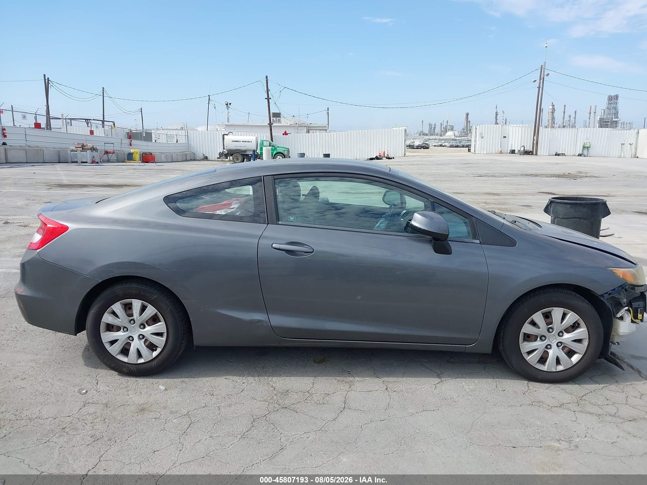 2012 Honda Civic Lx Gray vin: 2HGFG3B50CH527649