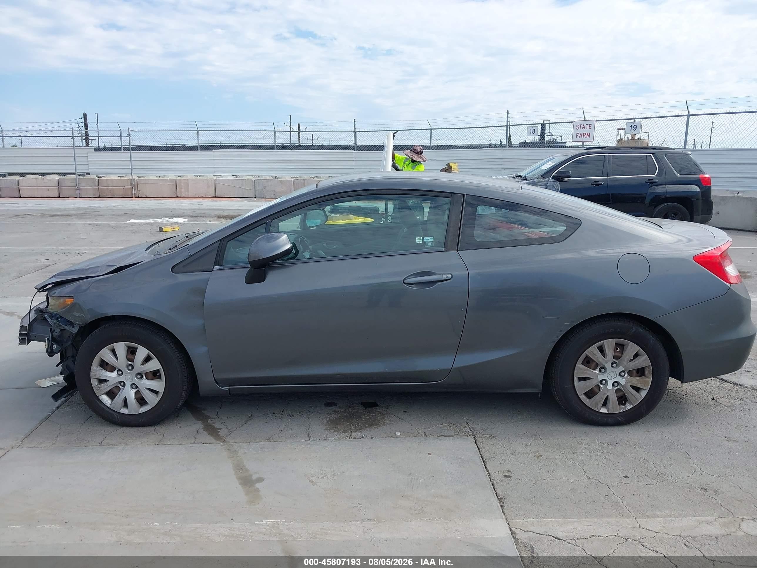 2012 Honda Civic Lx Gray vin: 2HGFG3B50CH527649