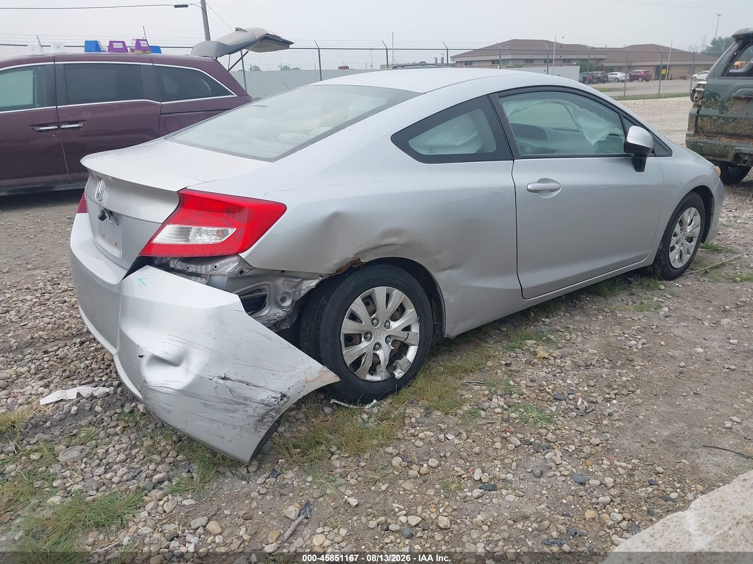 2012 Honda Civic Lx Silver vin: 2HGFG3B50CH543785