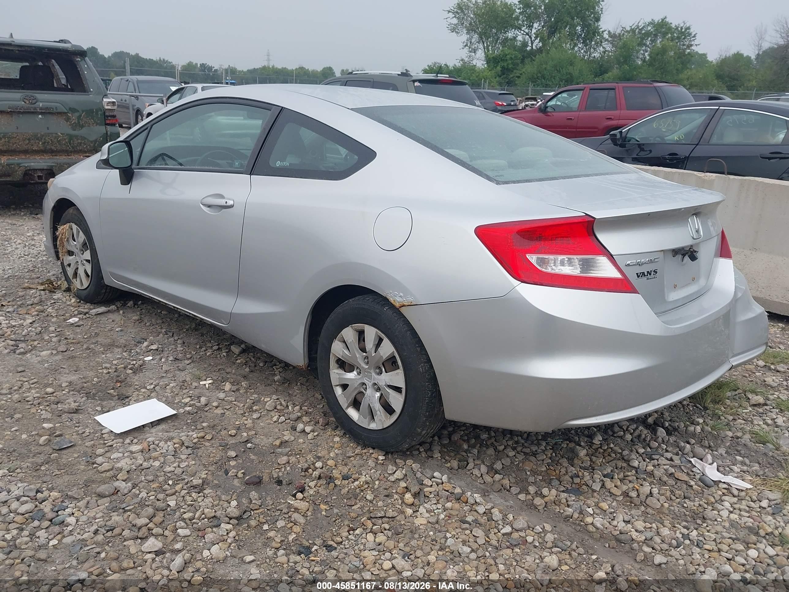 2012 Honda Civic Lx Silver vin: 2HGFG3B50CH543785