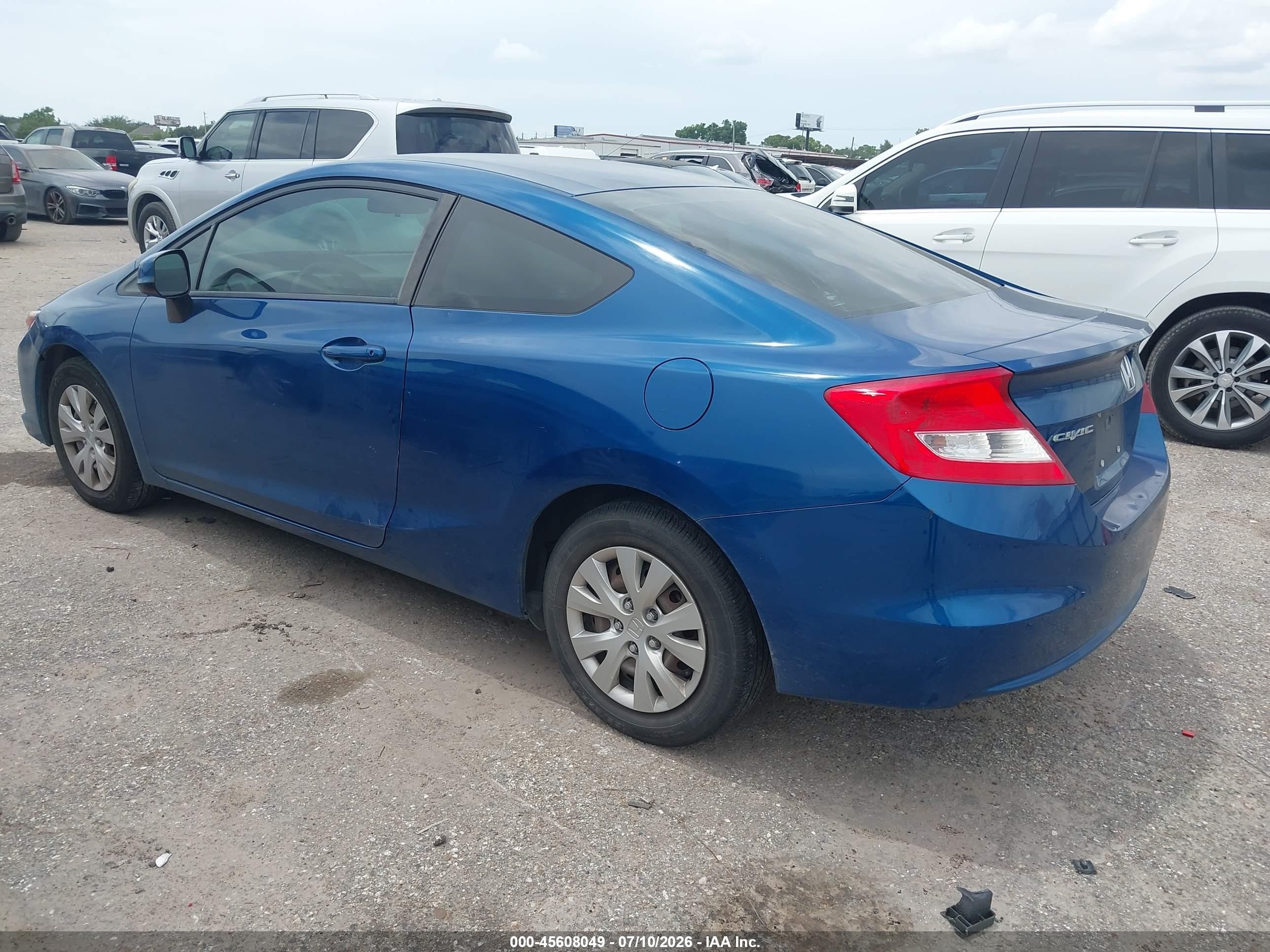 2012 Honda Civic Lx Blue vin: 2HGFG3B50CH551899