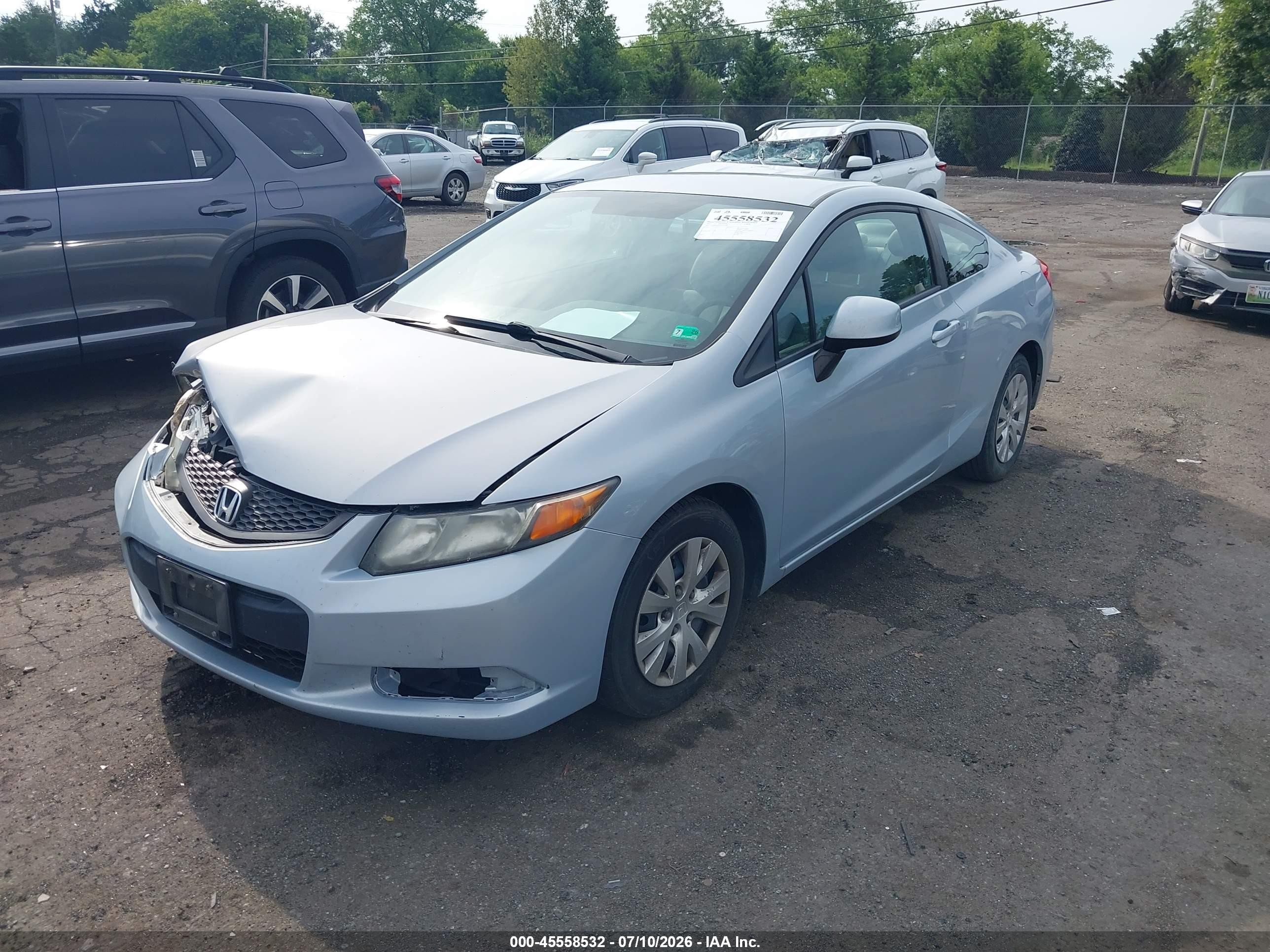 2012 Honda Civic Lx Серебряный vin: 2HGFG3B50CH552440