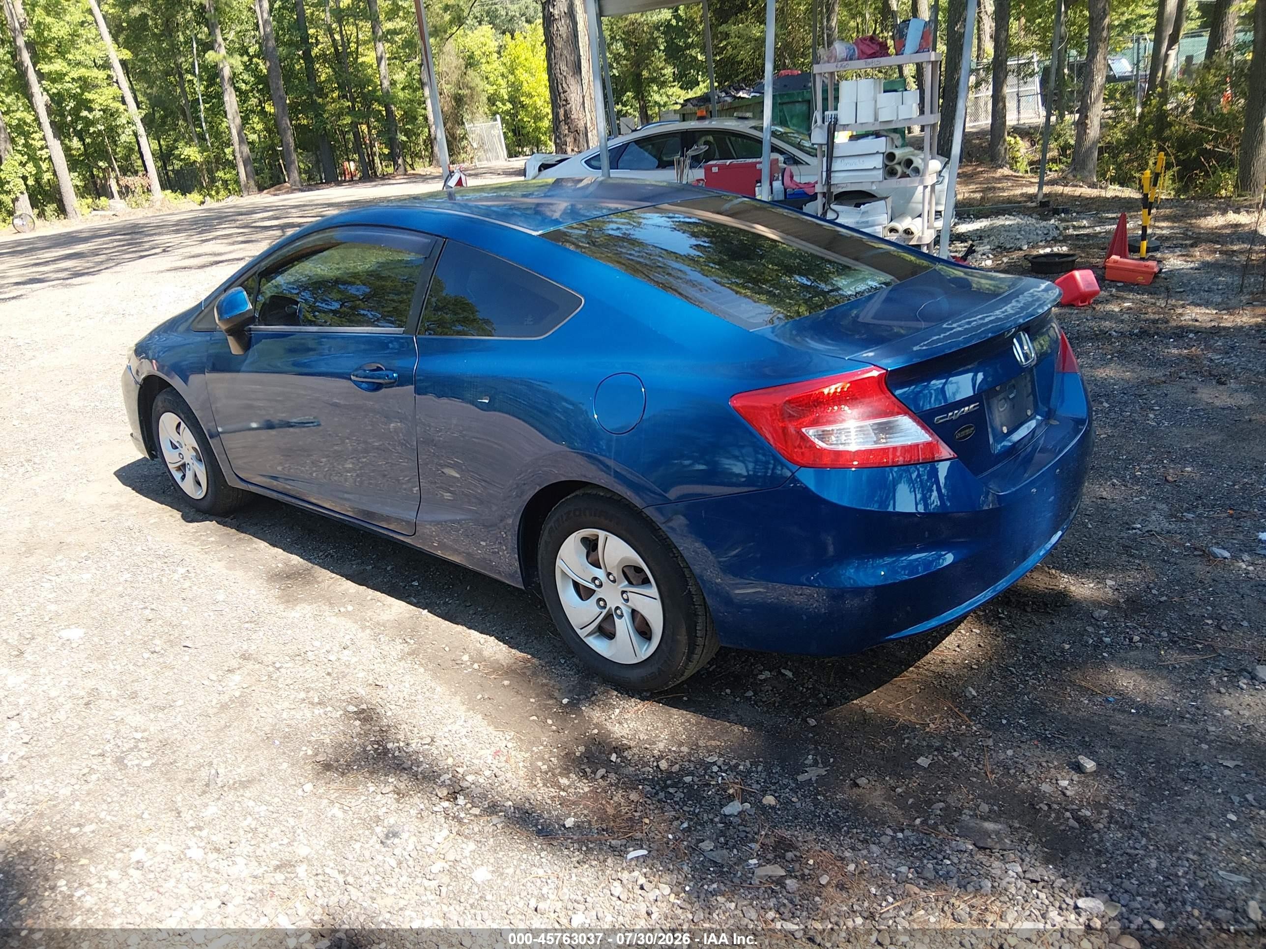 2013 Honda Civic Lx Blue vin: 2HGFG3B50DH507161