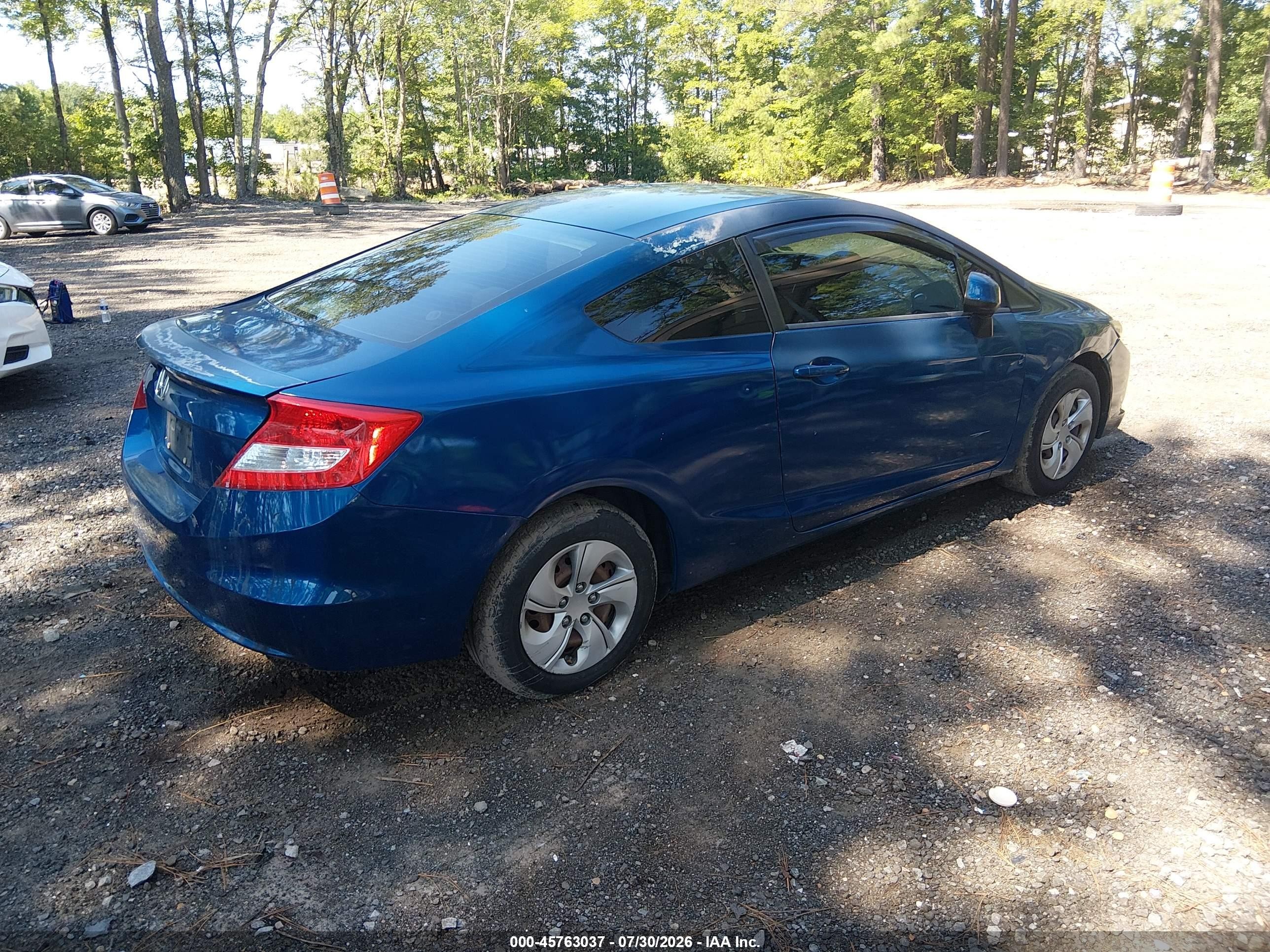 2013 Honda Civic Lx Blue vin: 2HGFG3B50DH507161