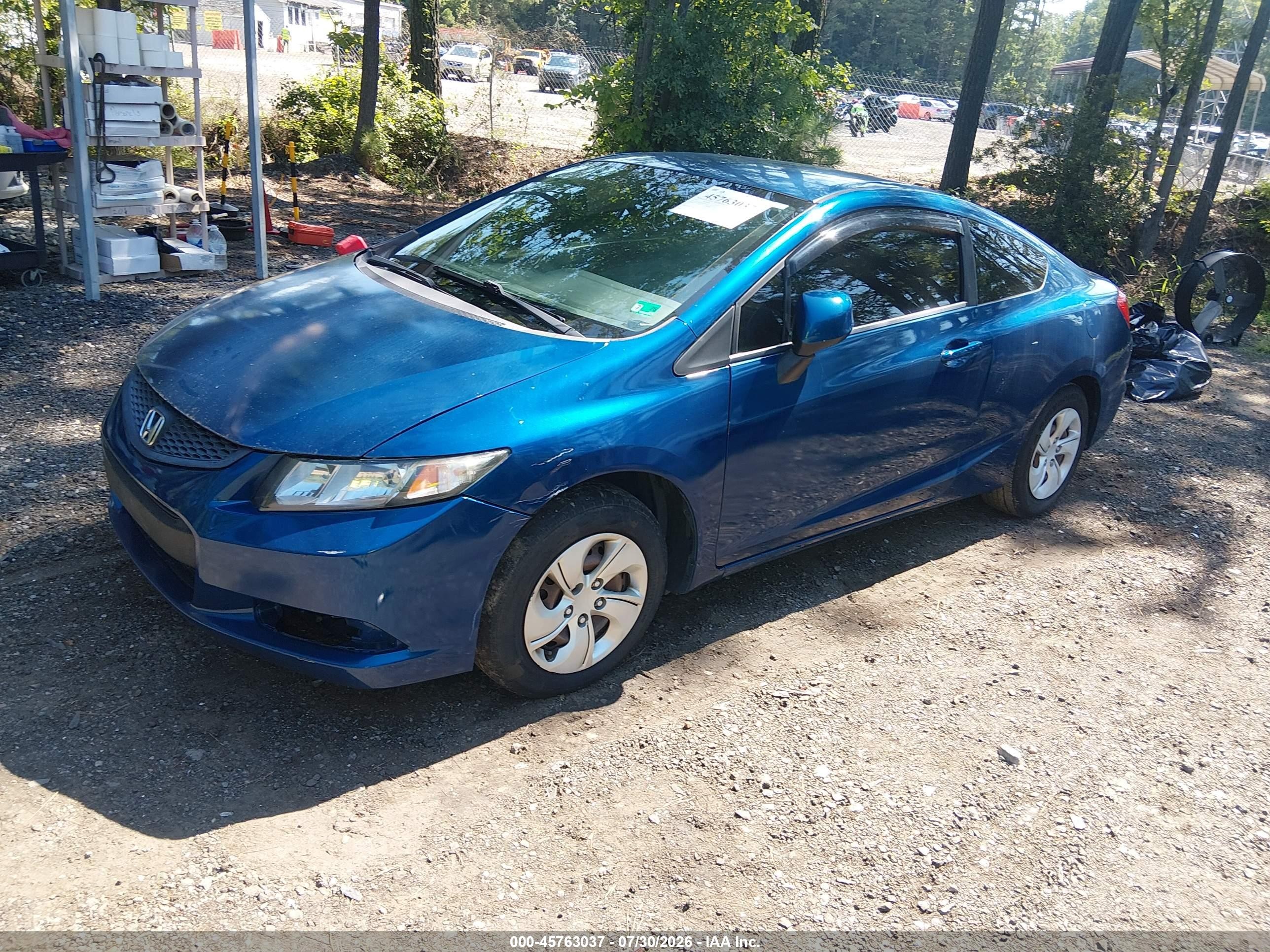 2013 Honda Civic Lx Blue vin: 2HGFG3B50DH507161