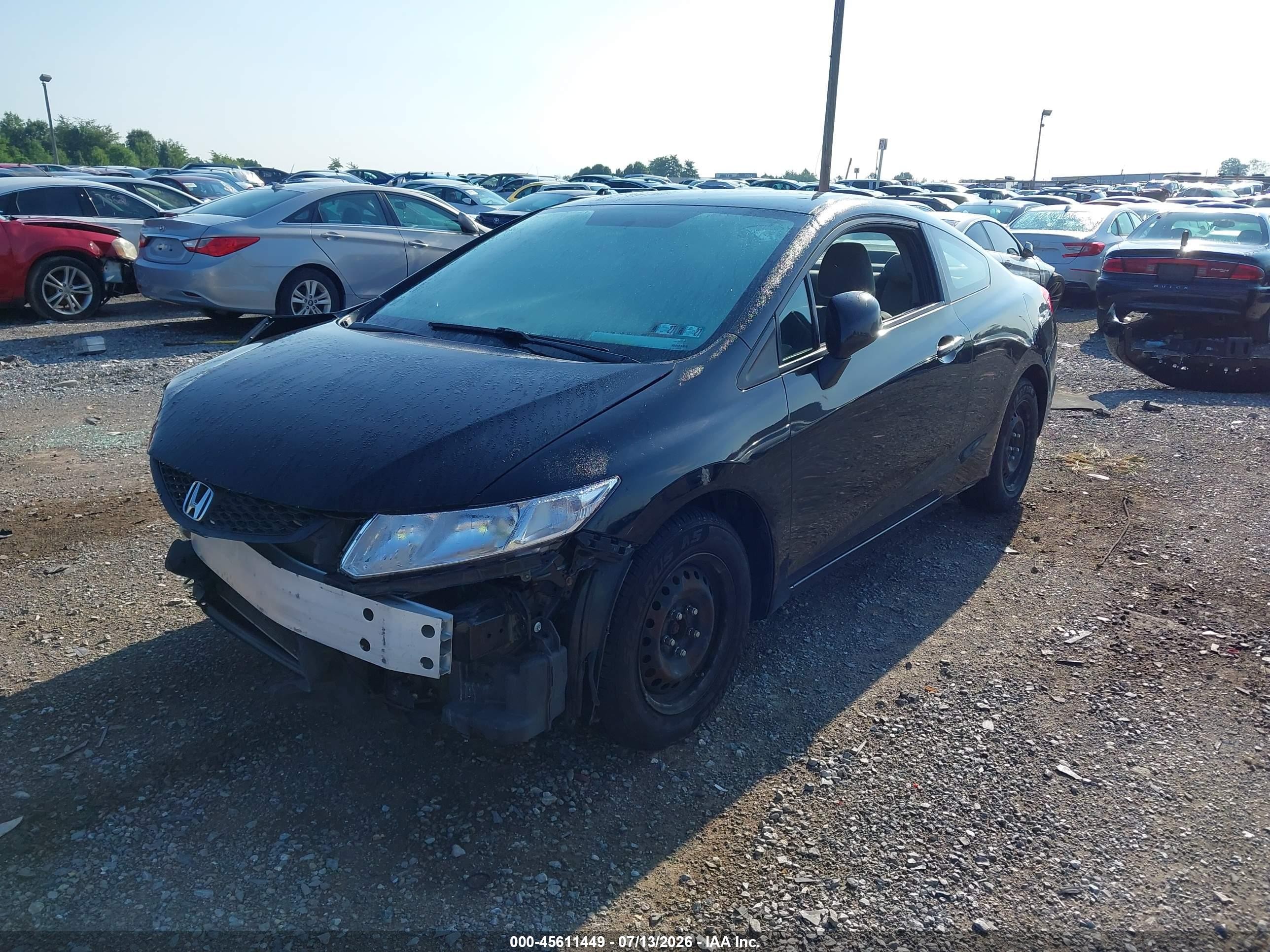 2013 Honda Civic Lx Black vin: 2HGFG3B50DH513154