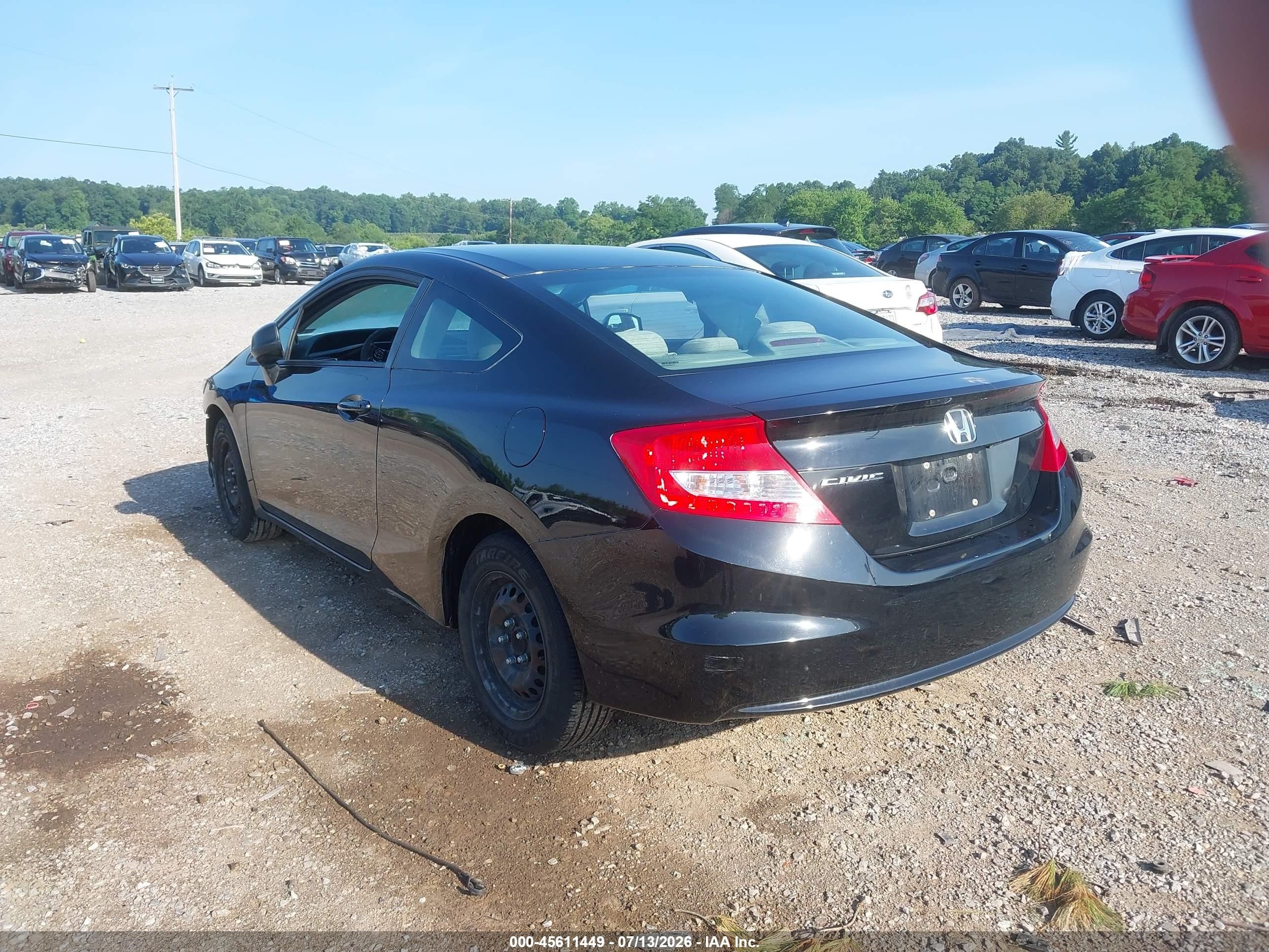 2013 Honda Civic Lx Black vin: 2HGFG3B50DH513154