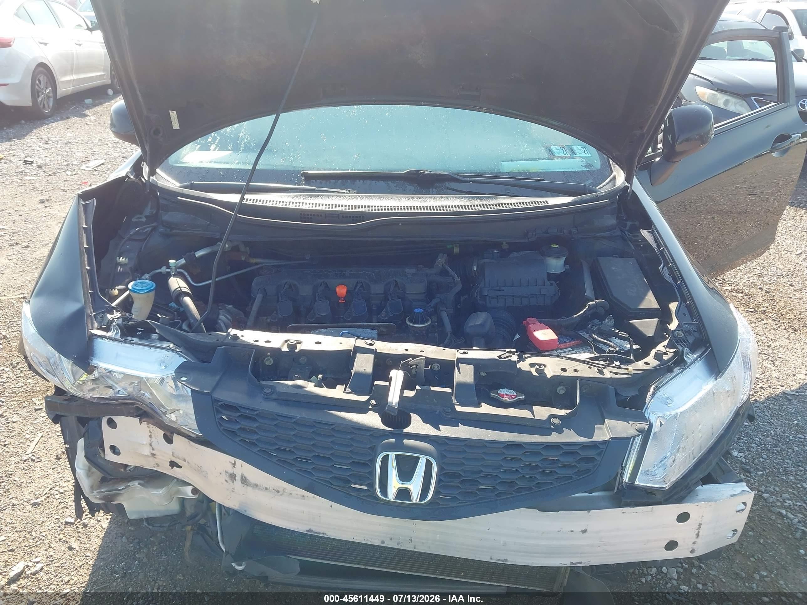 2013 Honda Civic Lx Black vin: 2HGFG3B50DH513154