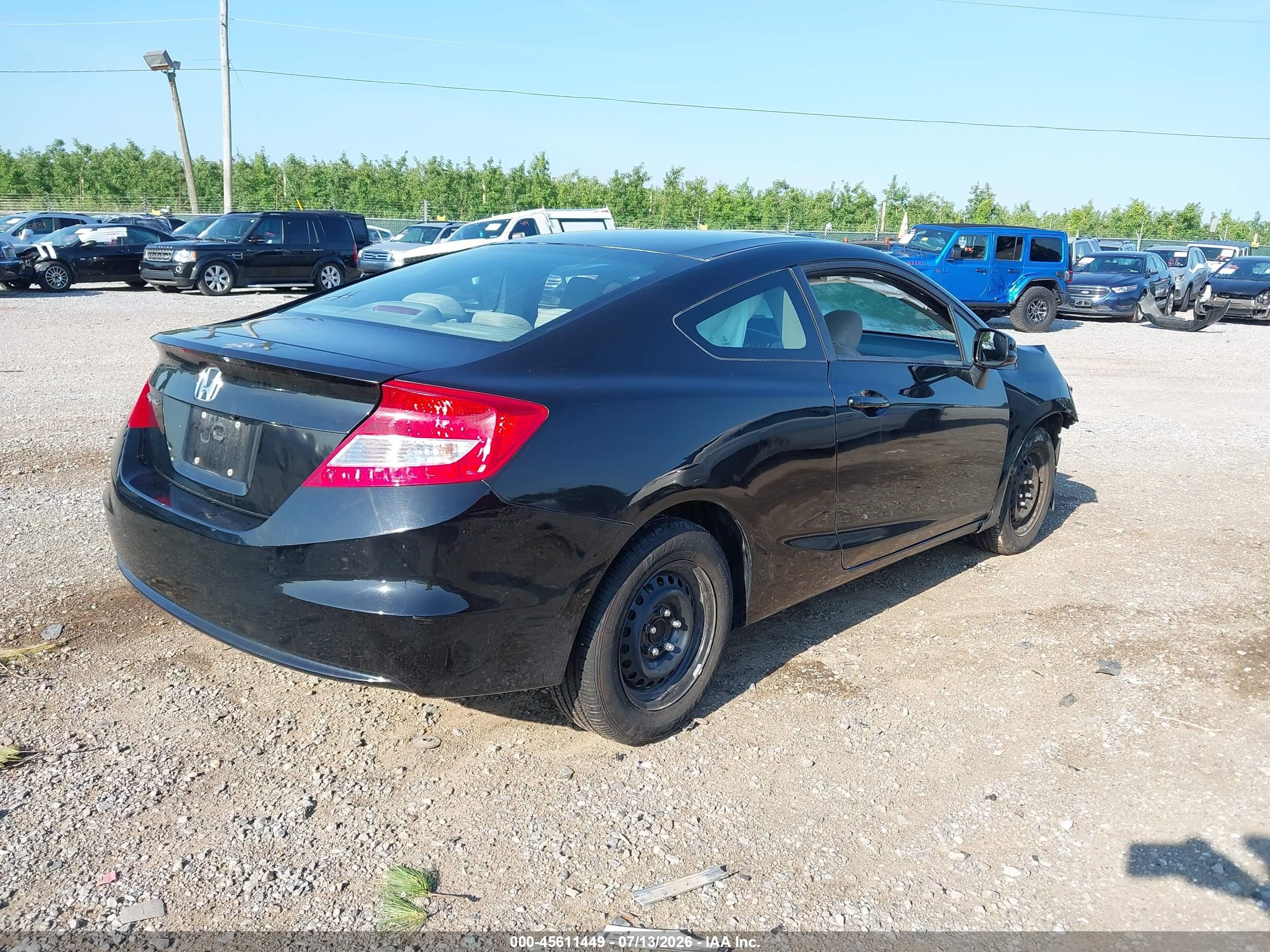 2013 Honda Civic Lx Black vin: 2HGFG3B50DH513154