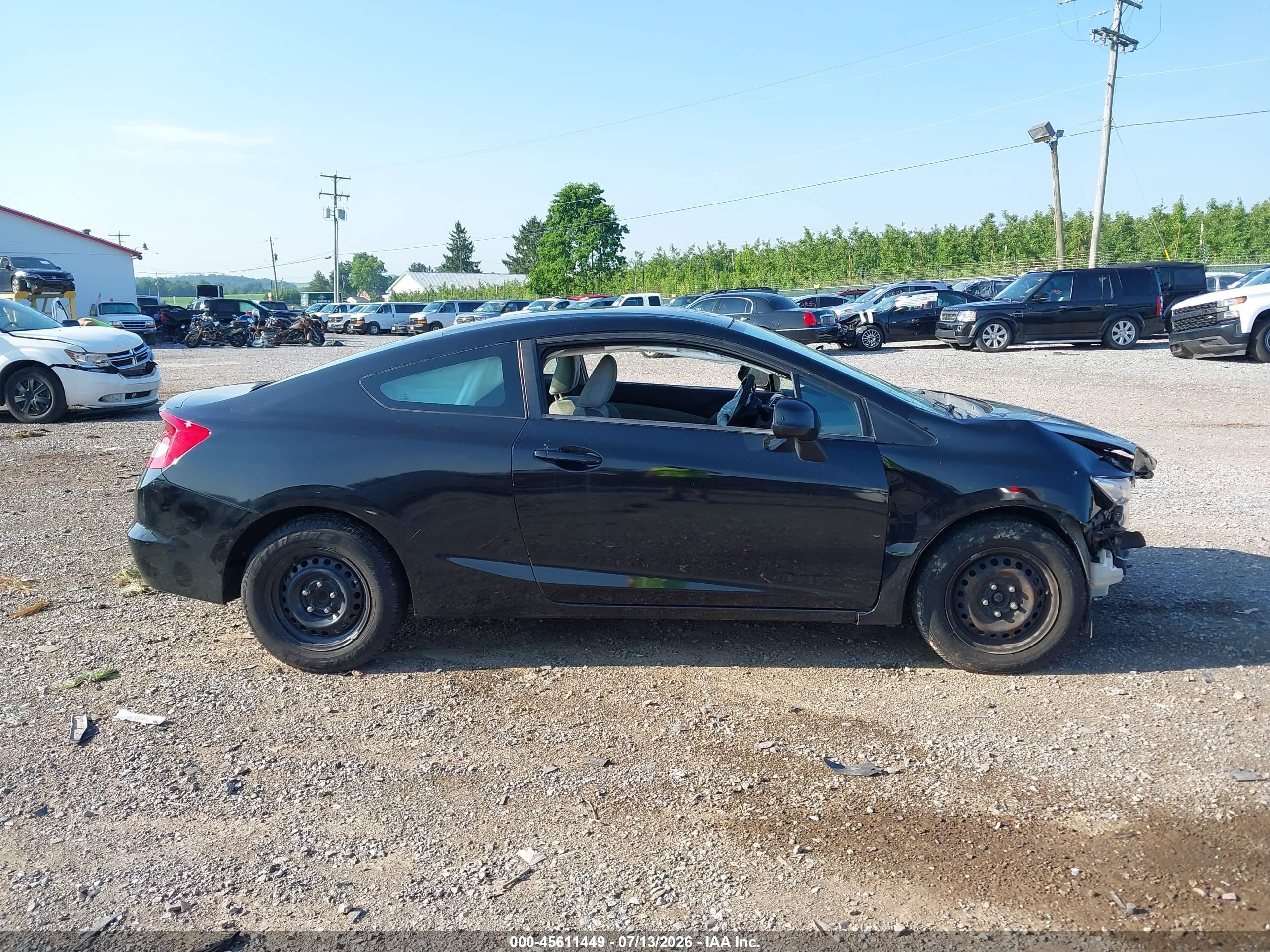 2013 Honda Civic Lx Black vin: 2HGFG3B50DH513154