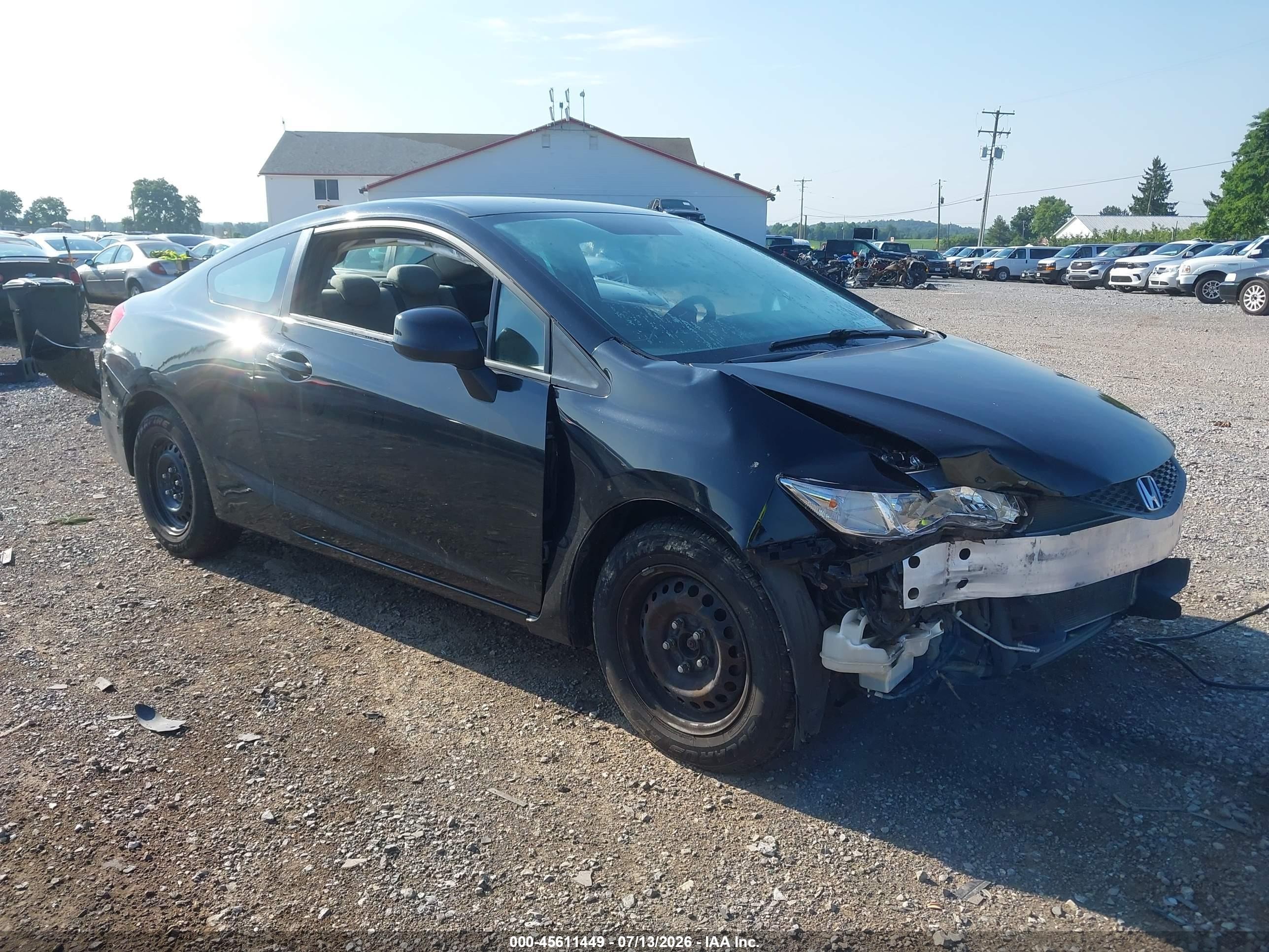 2013 Honda Civic Lx Black vin: 2HGFG3B50DH513154
