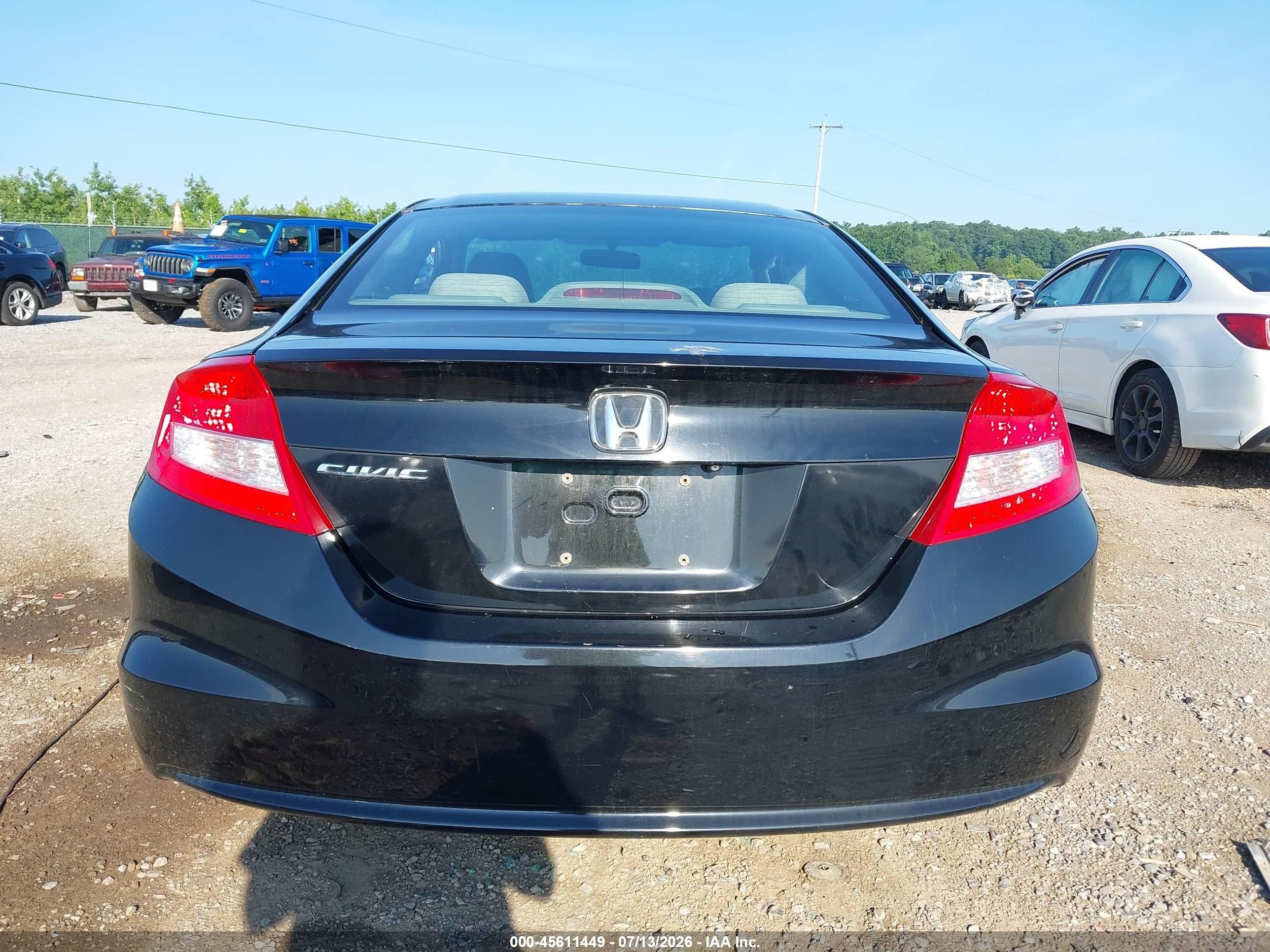 2013 Honda Civic Lx Black vin: 2HGFG3B50DH513154